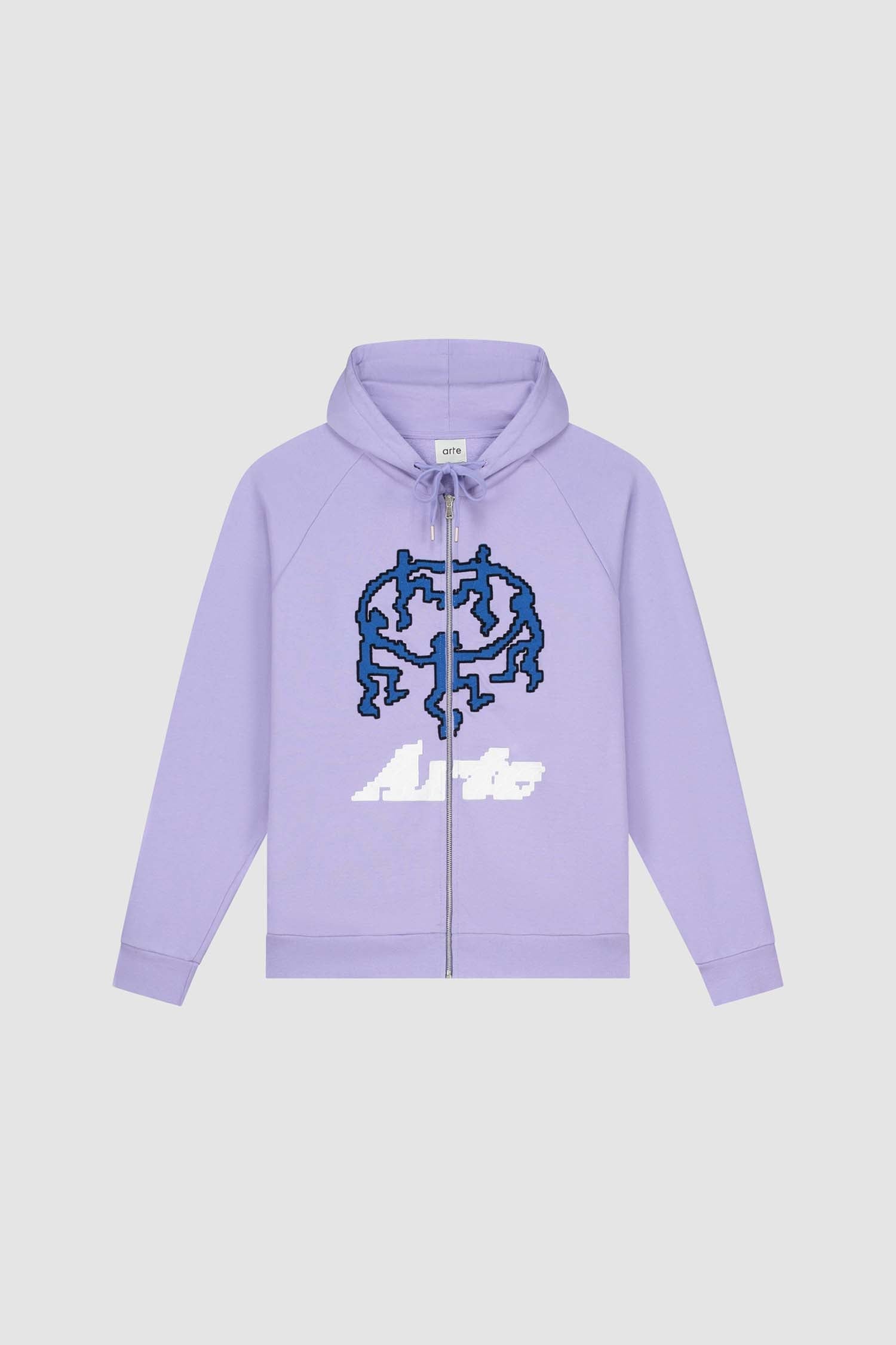 Joe Pixel Dancer Zip Hoodie - Lilas