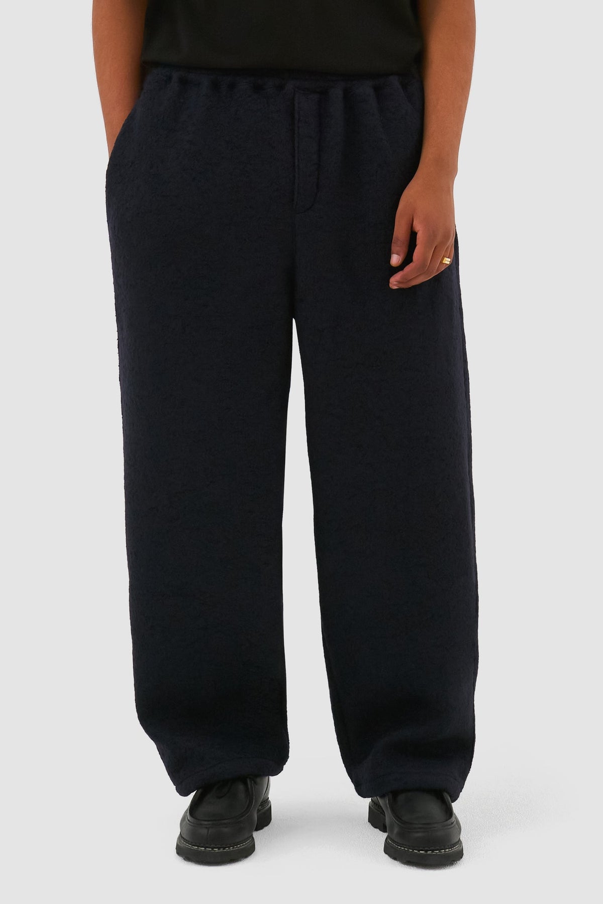 Pantalon en laine bouillie - Marine