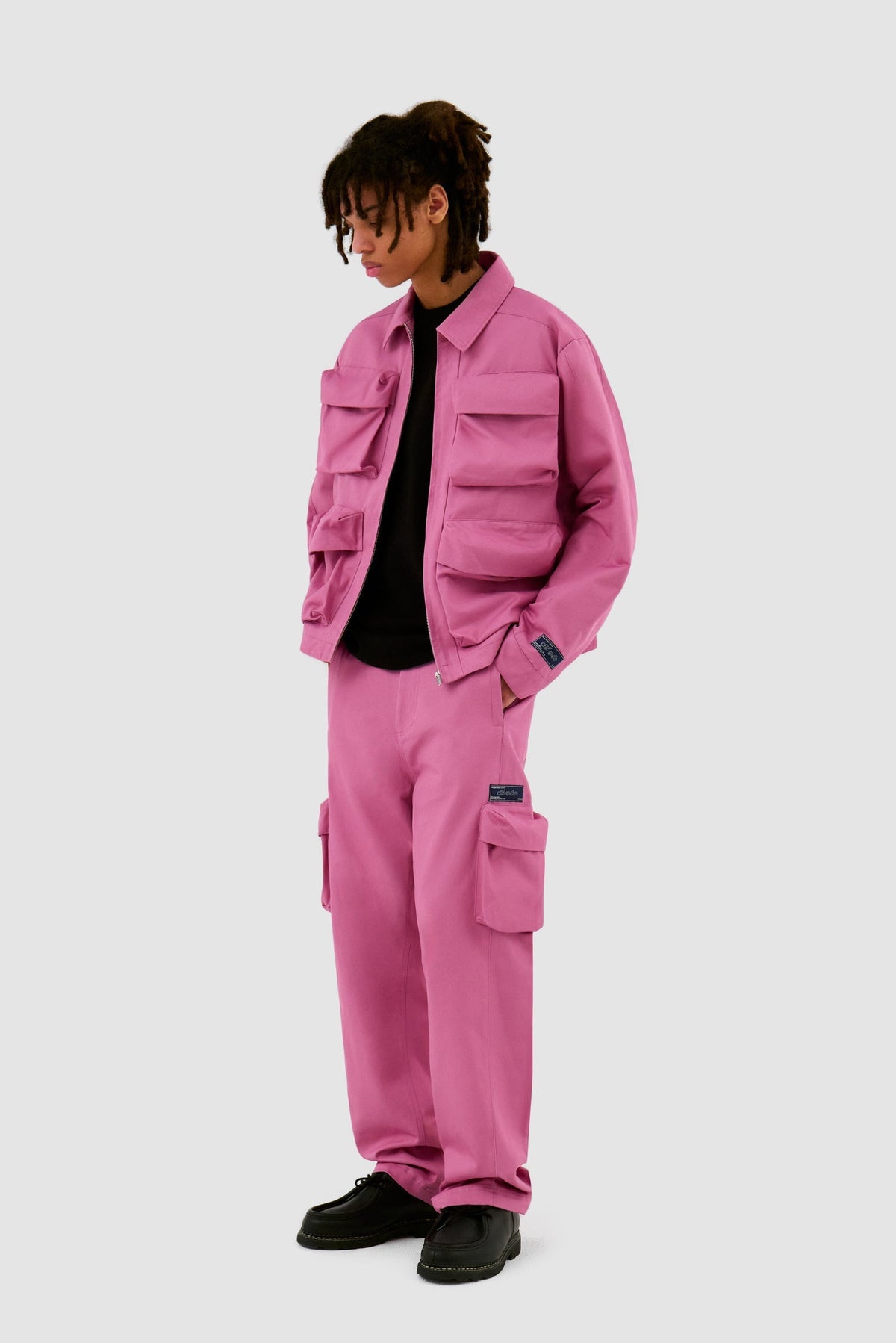 Veste en coton à poches 3D - Rose