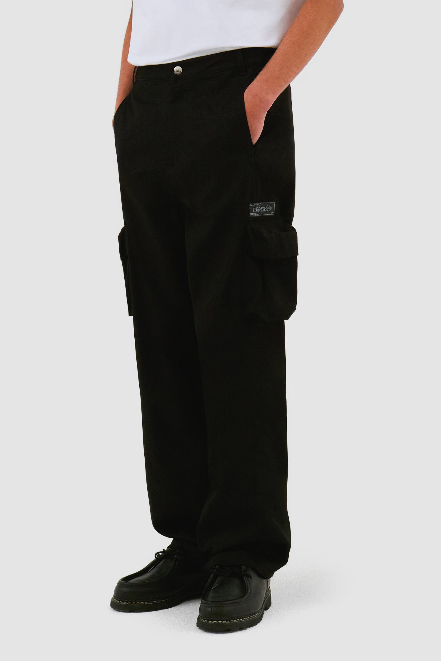 Pantalon en coton à poches 3D - Noir