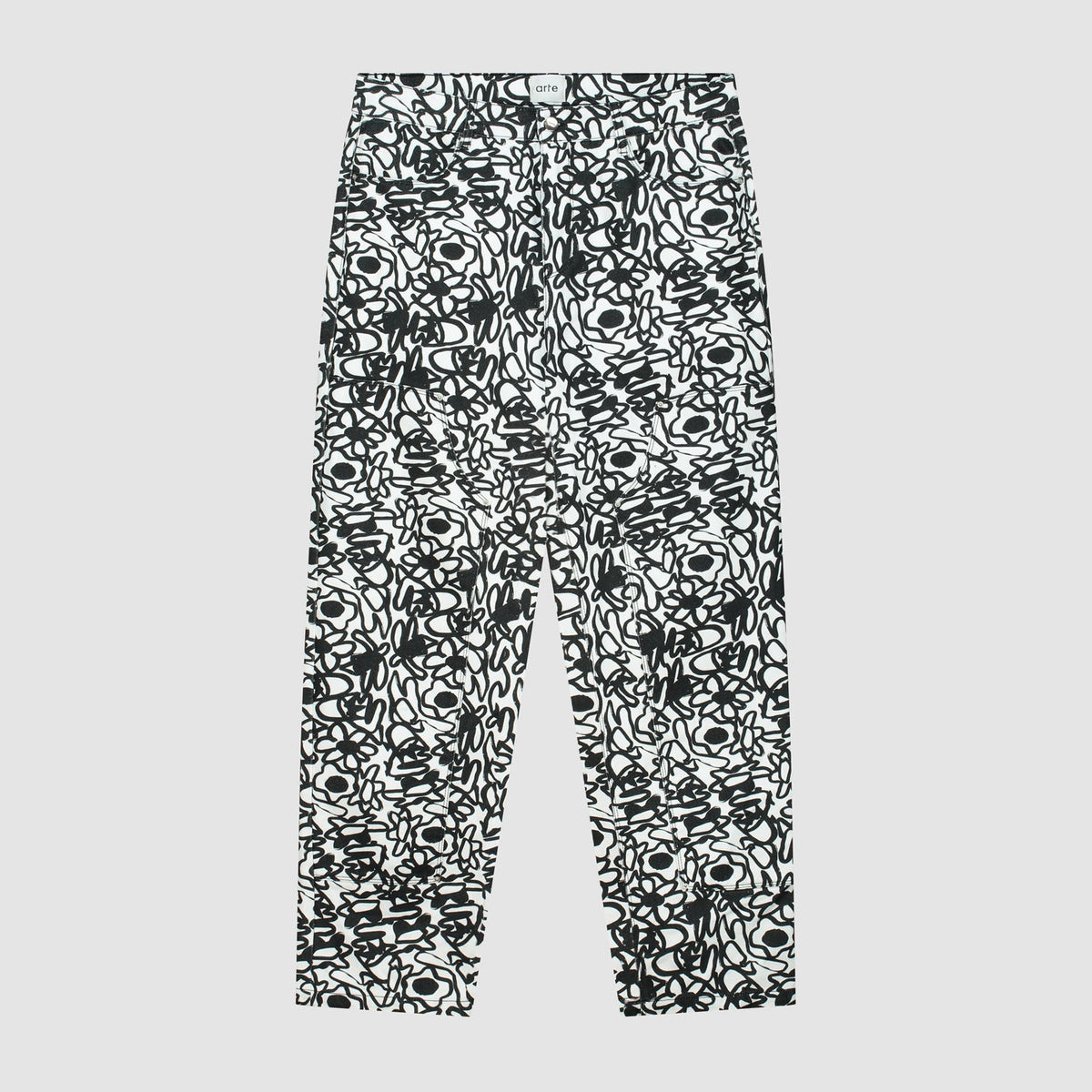 Pantalon Allover Flowers - Noir/Blanc