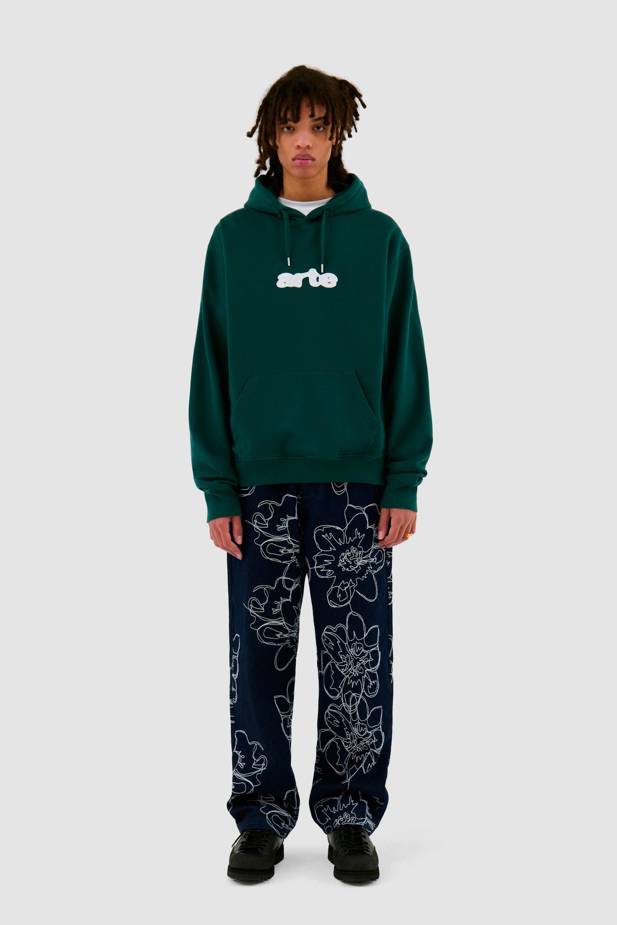 Sweat à capuche avec logo brodé - Vert