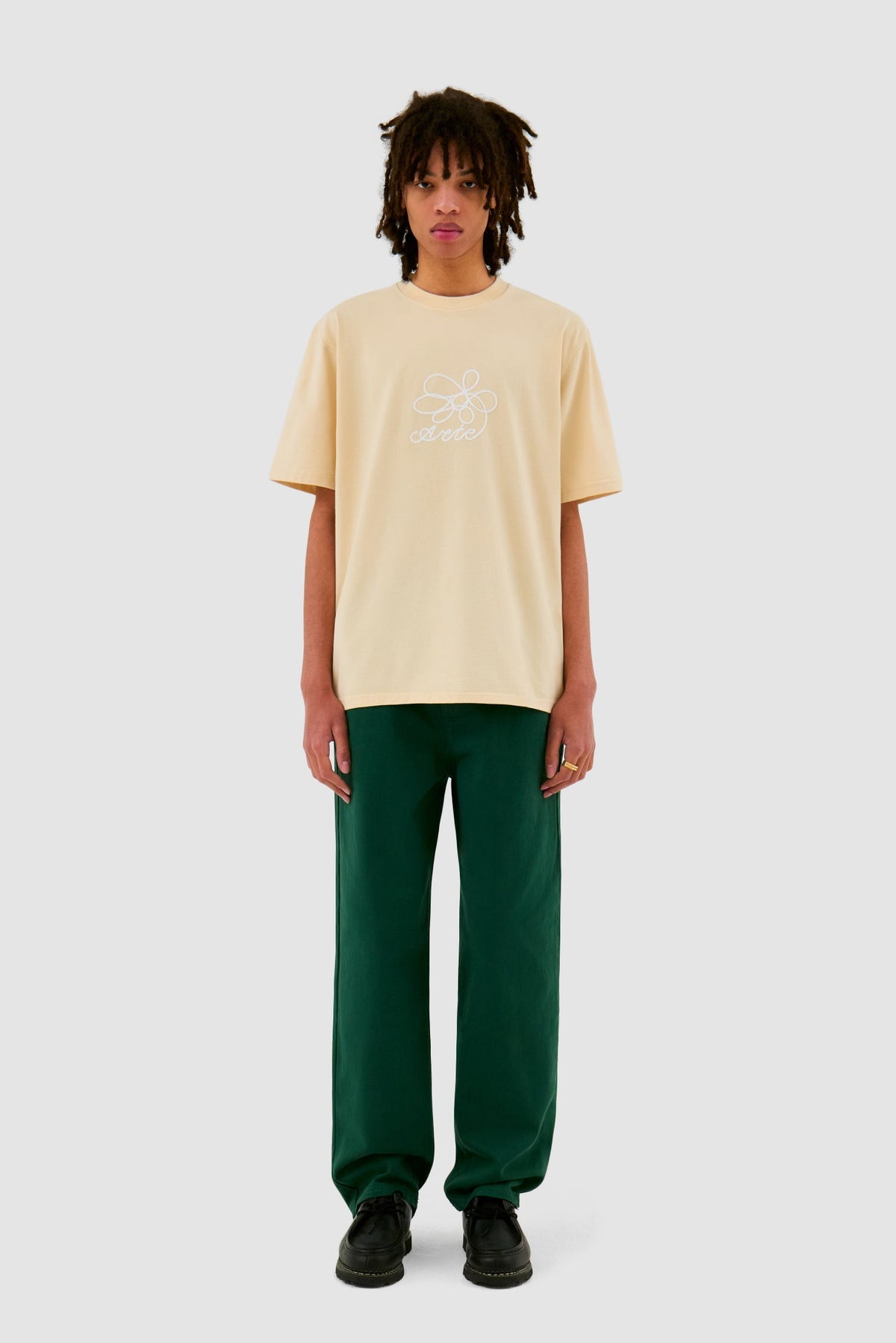 Pantalon à poches brodées - Vert