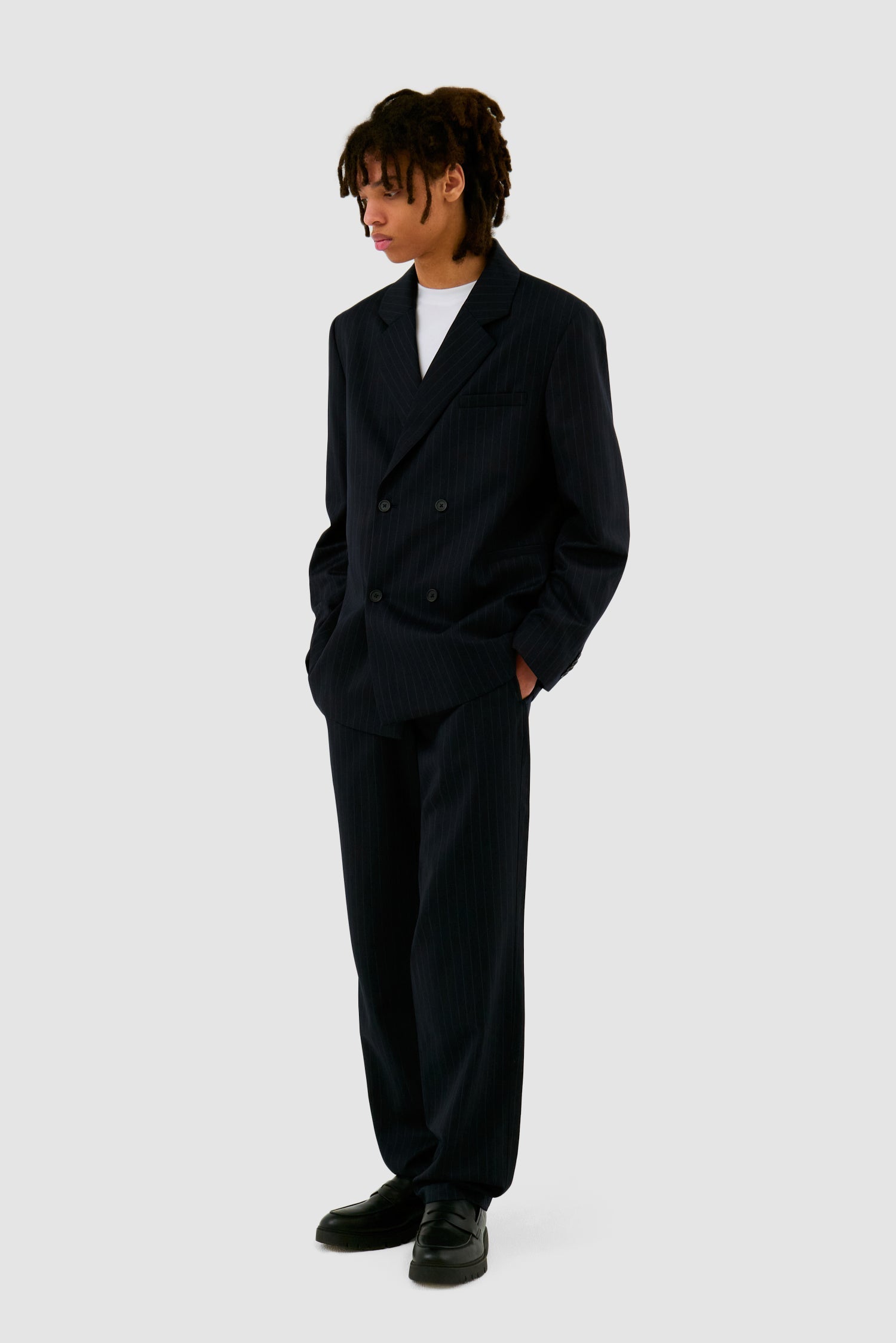 Pantalon à rayures - Marine