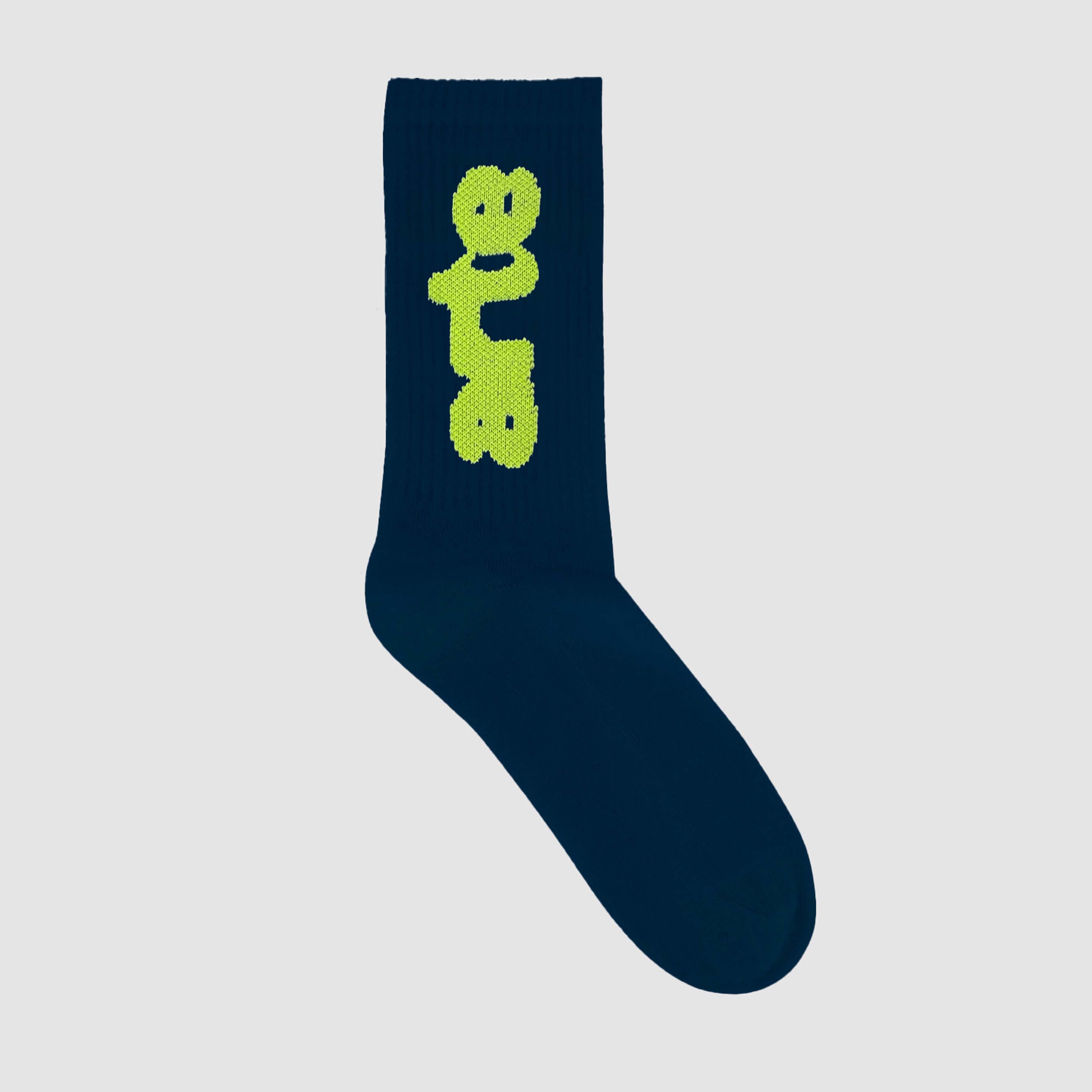 Chaussettes verticales floues - Marine