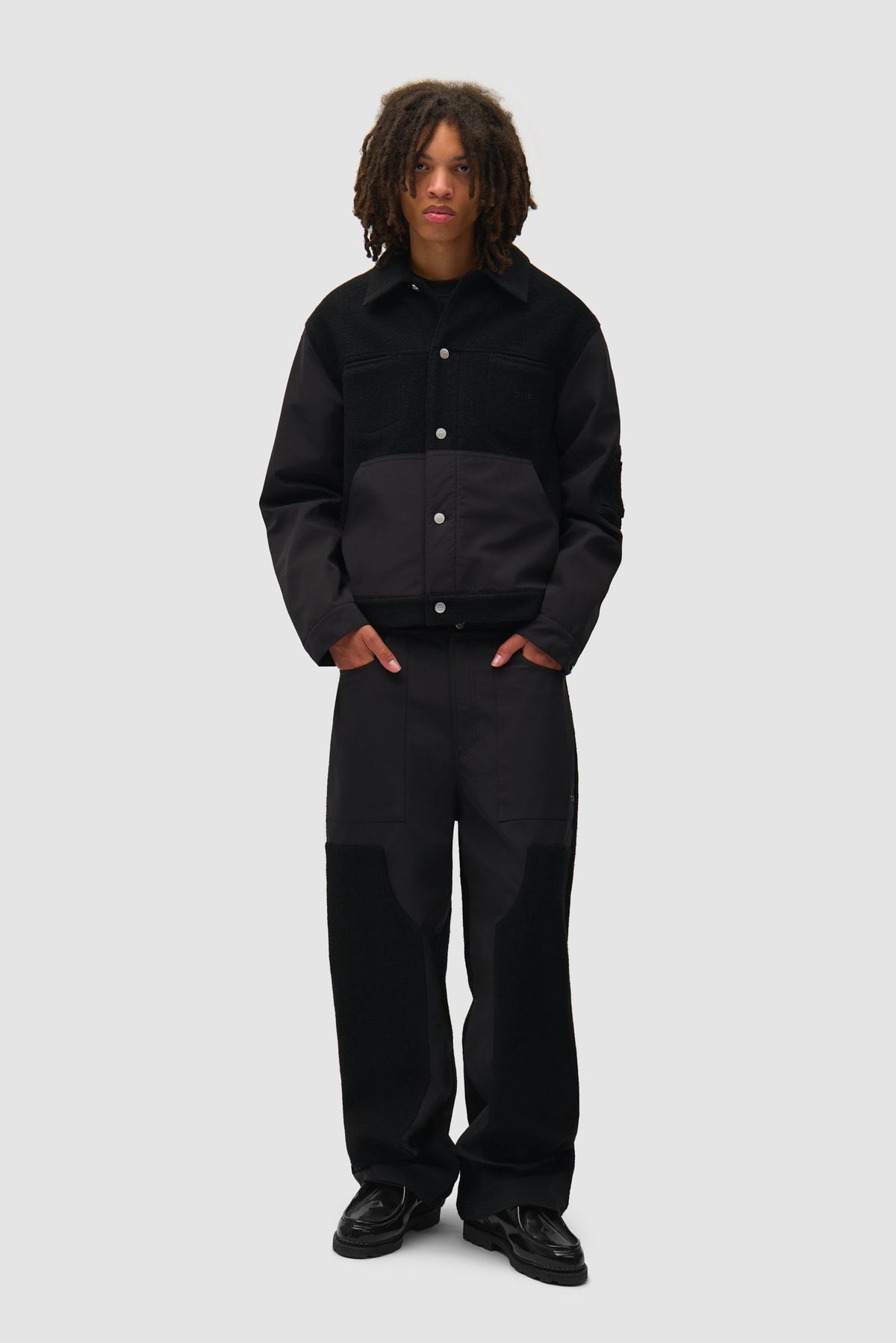 Pantalon combiné nylon/laine - Noir