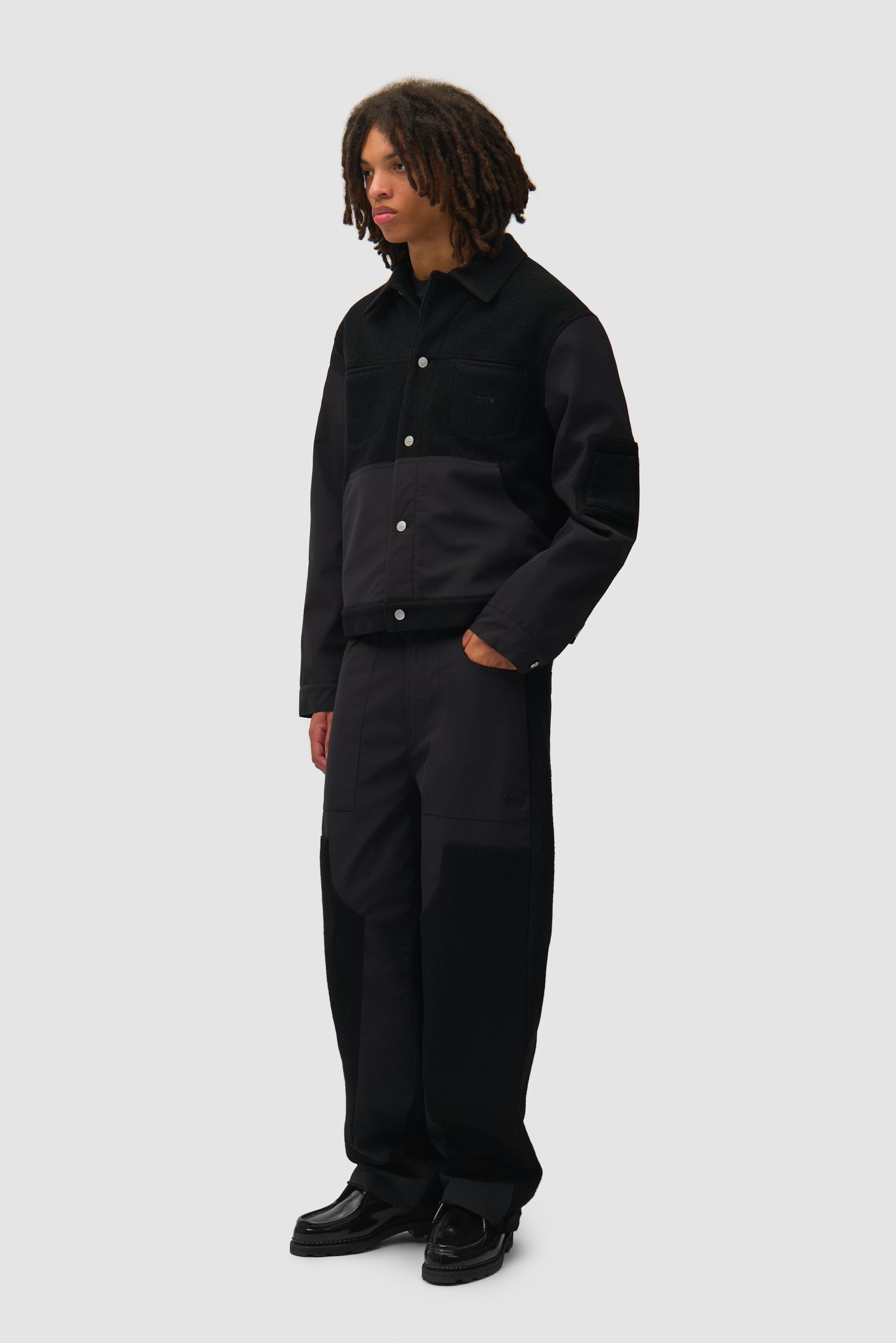 Pantalon combiné nylon/laine - Noir
