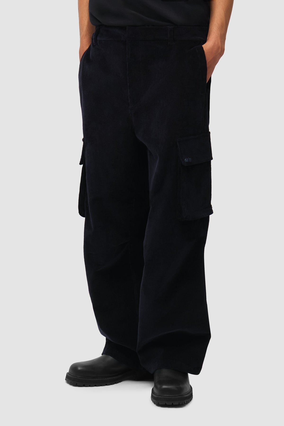 Pantalon cargo en velours côtelé - Marine