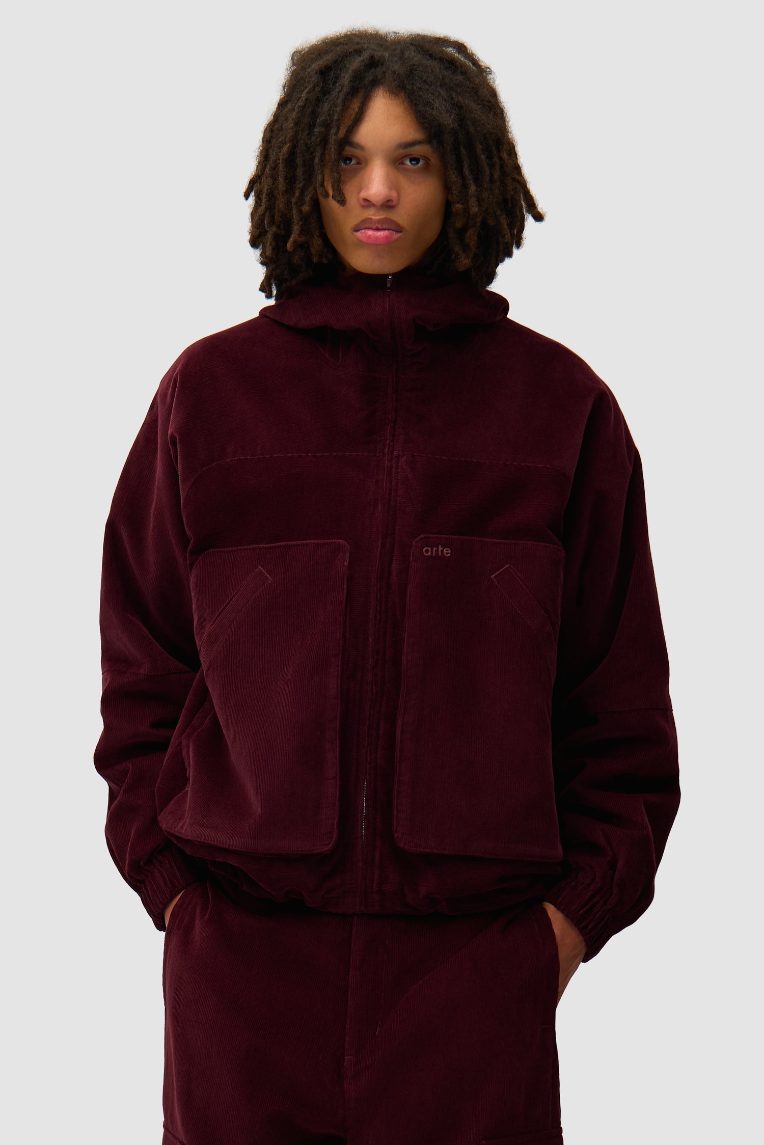 Veste technique en velours côtelé - Bordeaux