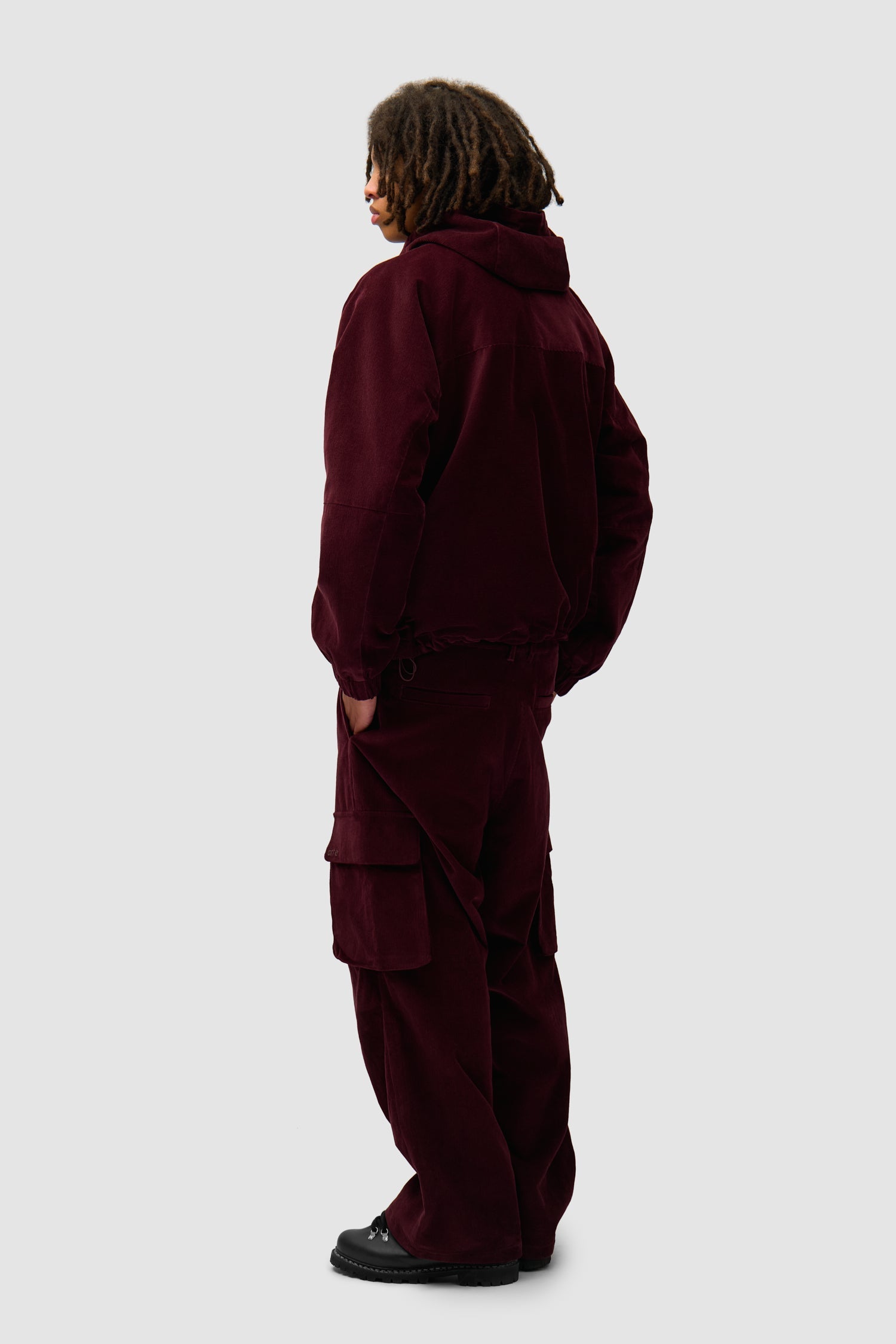 Pantalon cargo en velours côtelé - Bordeaux