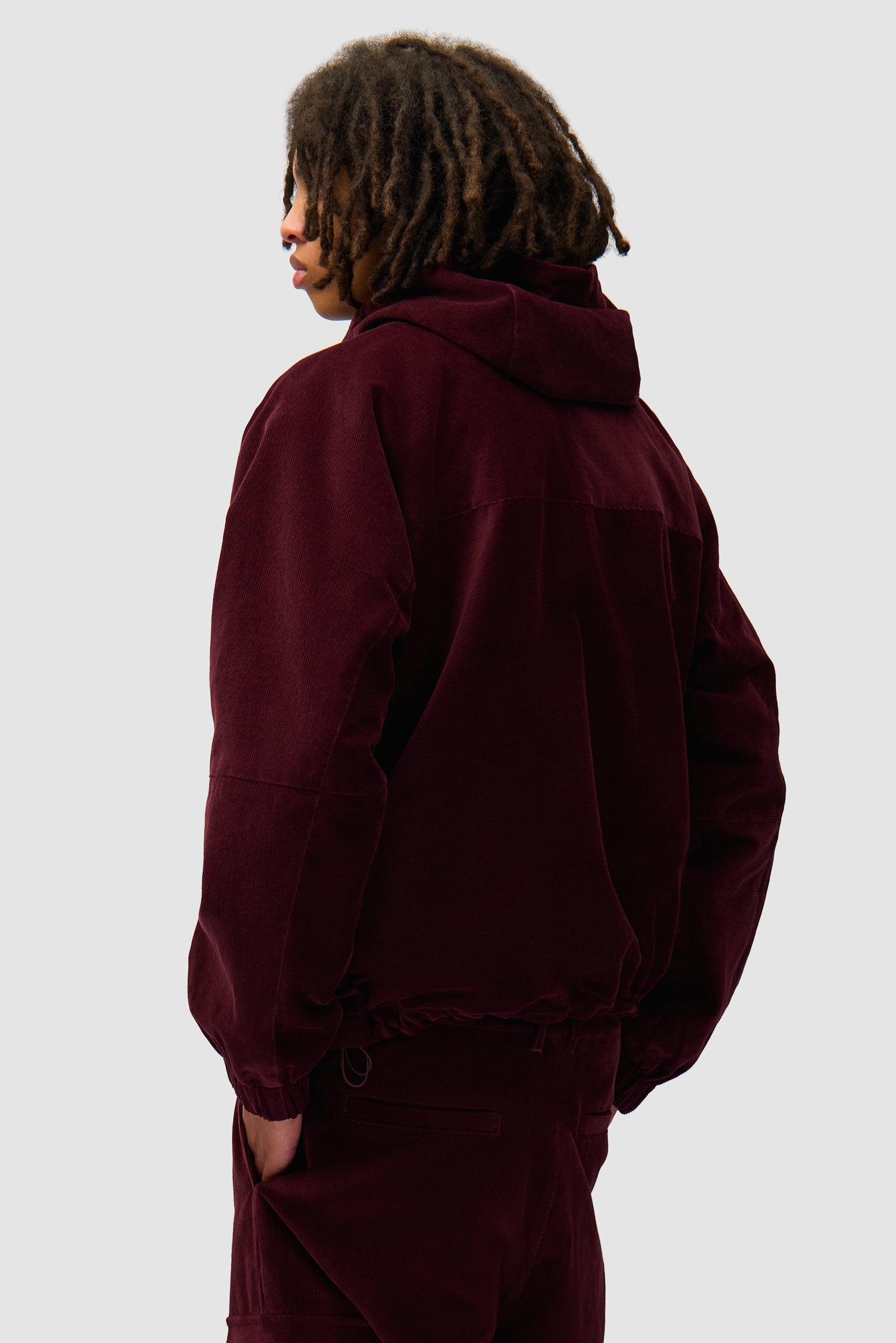 Veste technique en velours côtelé - Bordeaux