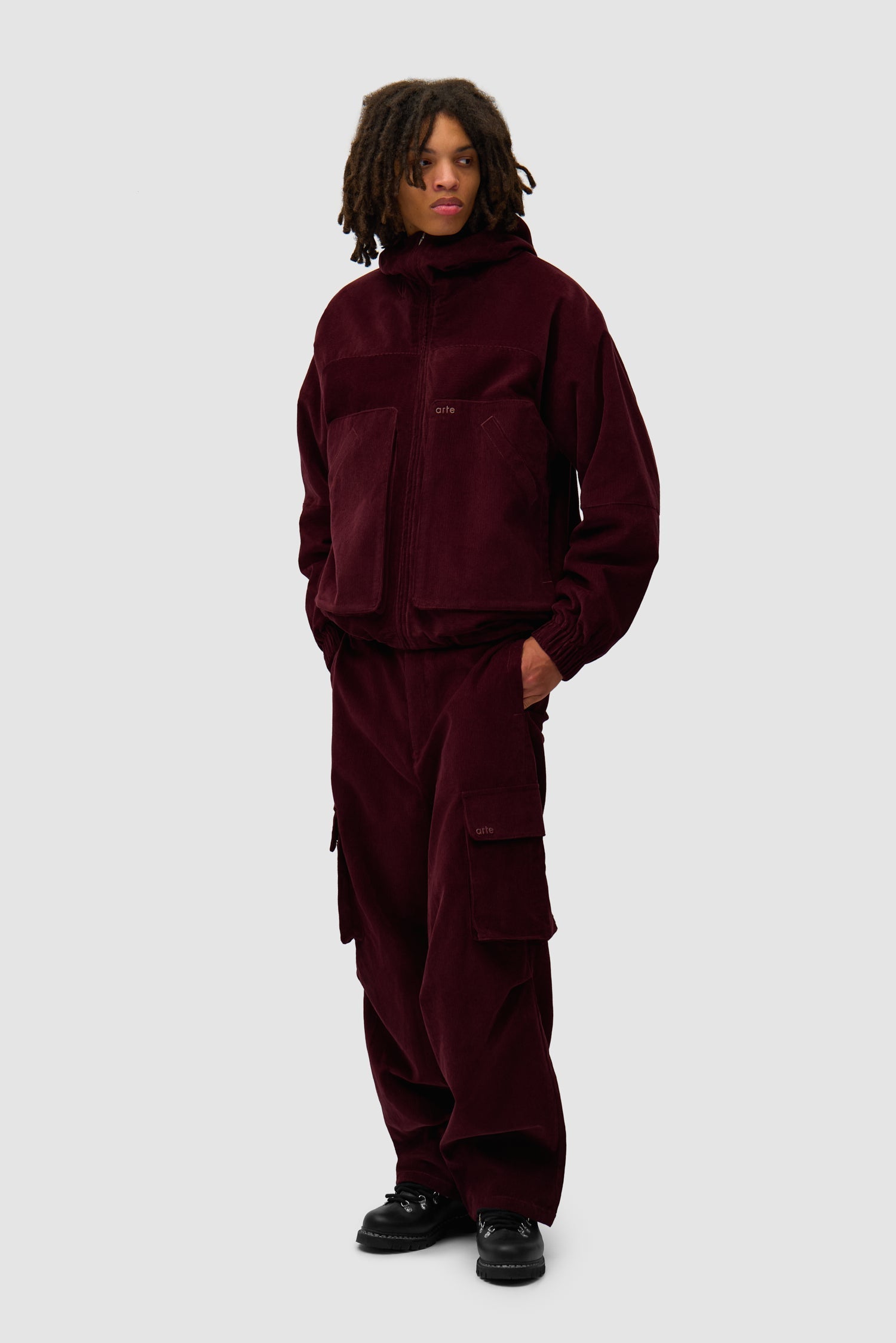 Veste technique en velours côtelé - Bordeaux