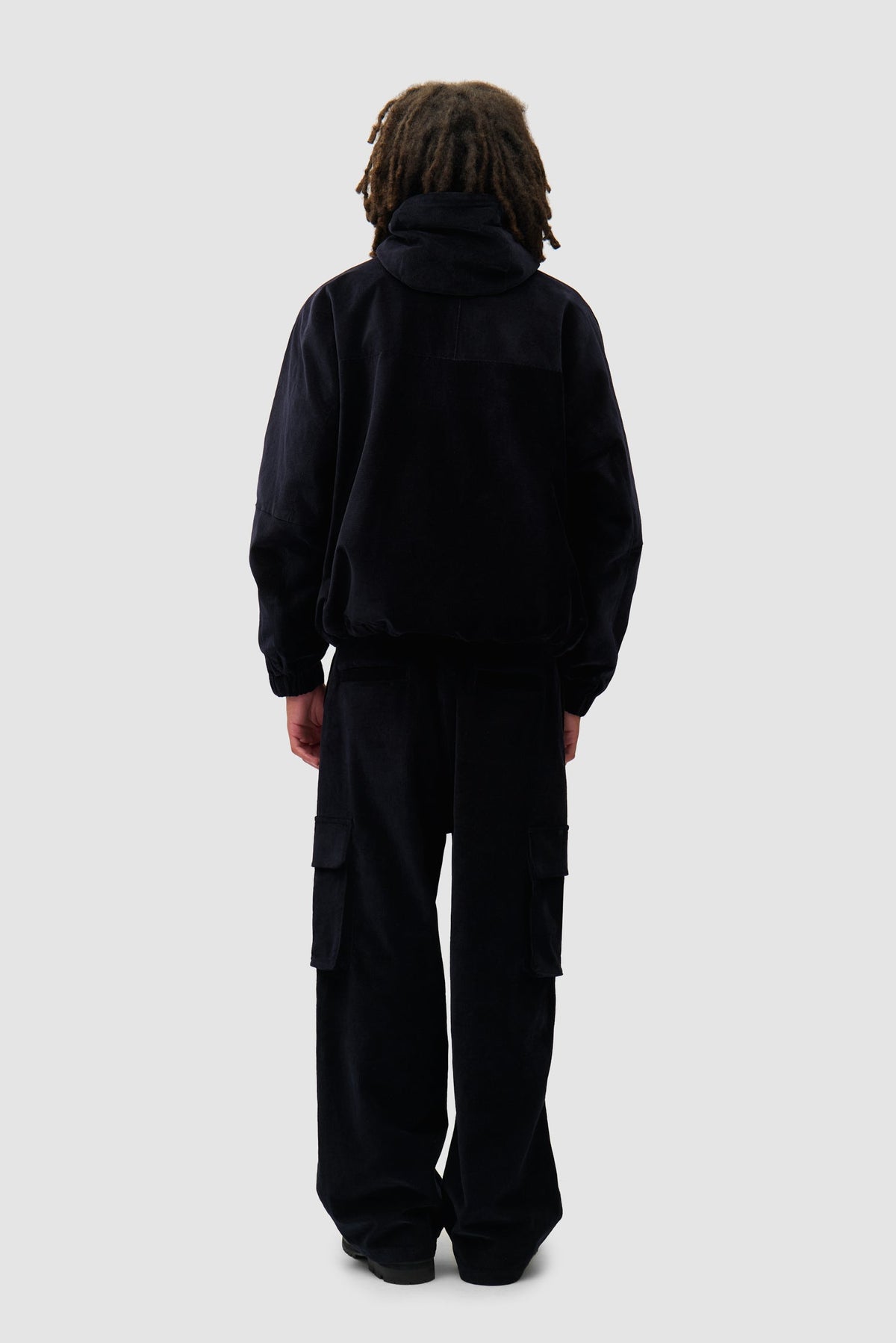 Pantalon cargo en velours côtelé - Marine