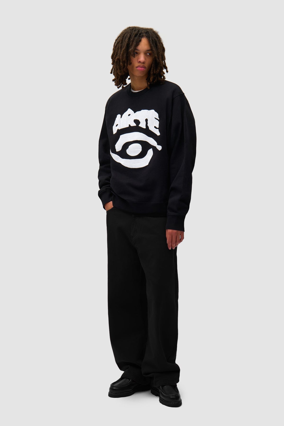 Pantalon graphique à poche arrière - Noir