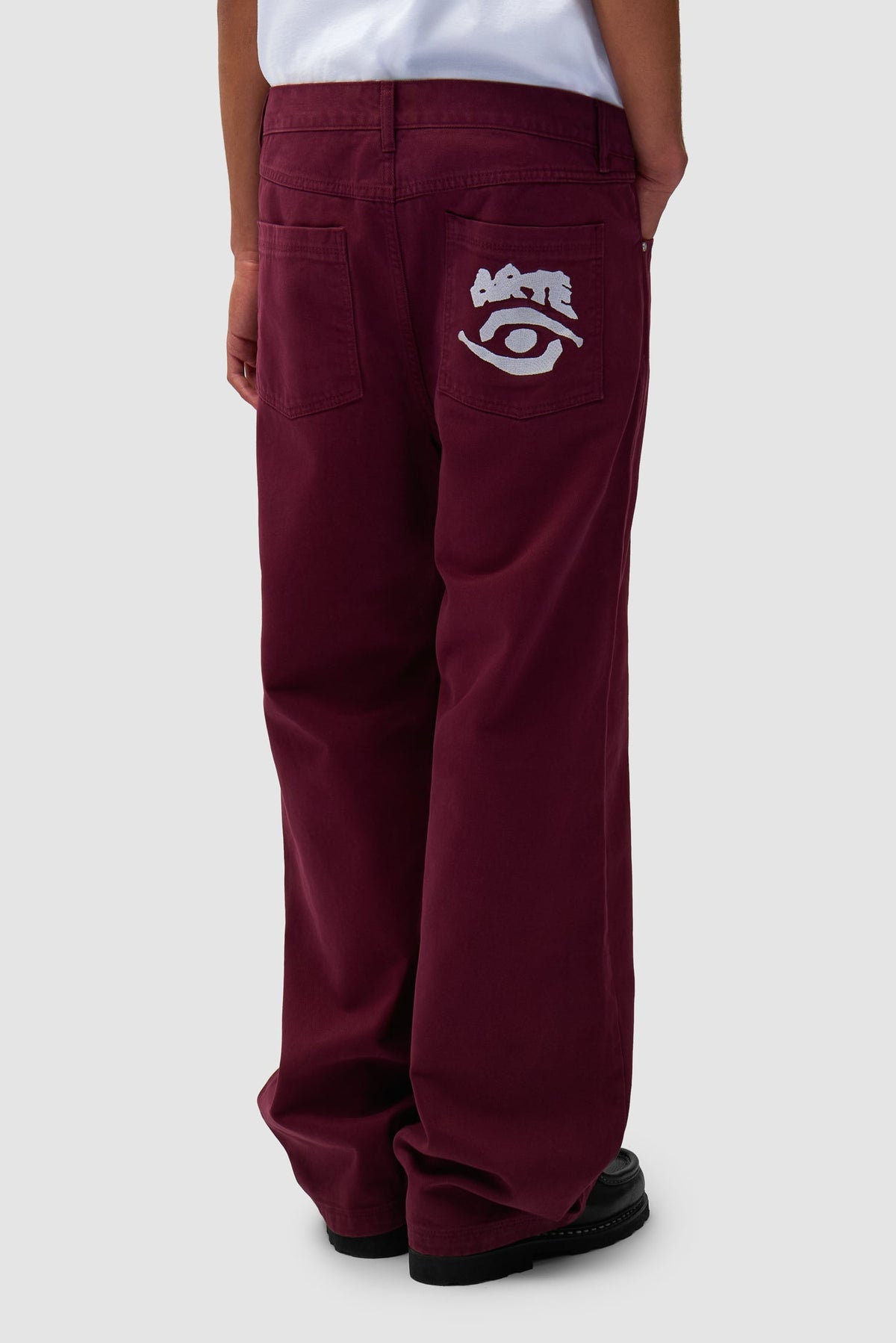 Pantalon graphique à poche arrière - Bordeaux