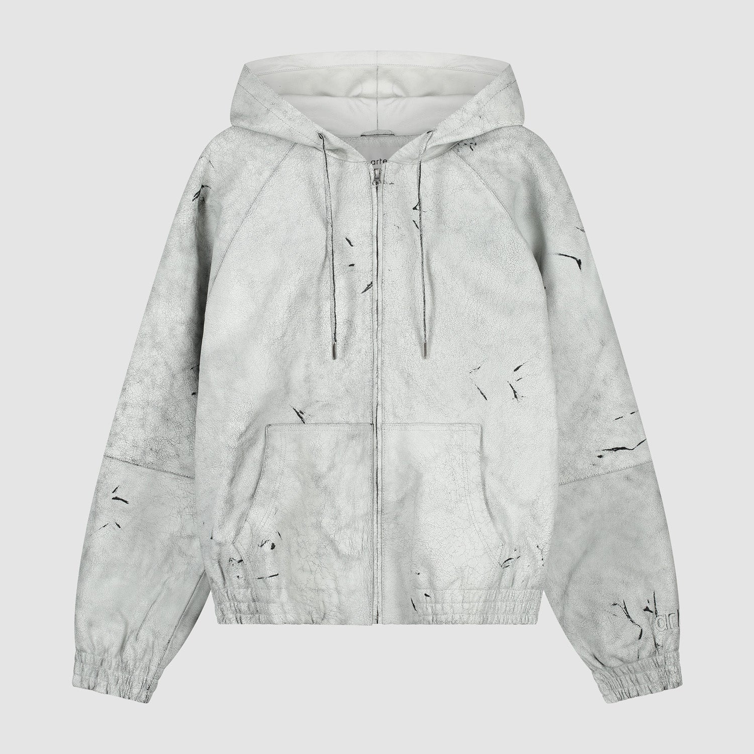 Veste en cuir craquelé - Blanc