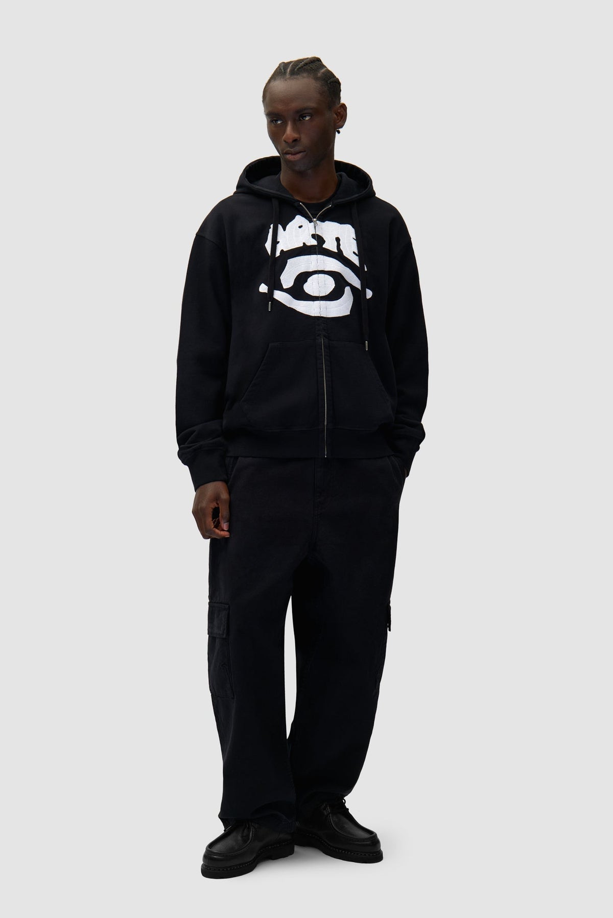 Sweat à capuche zippé Eye - Noir