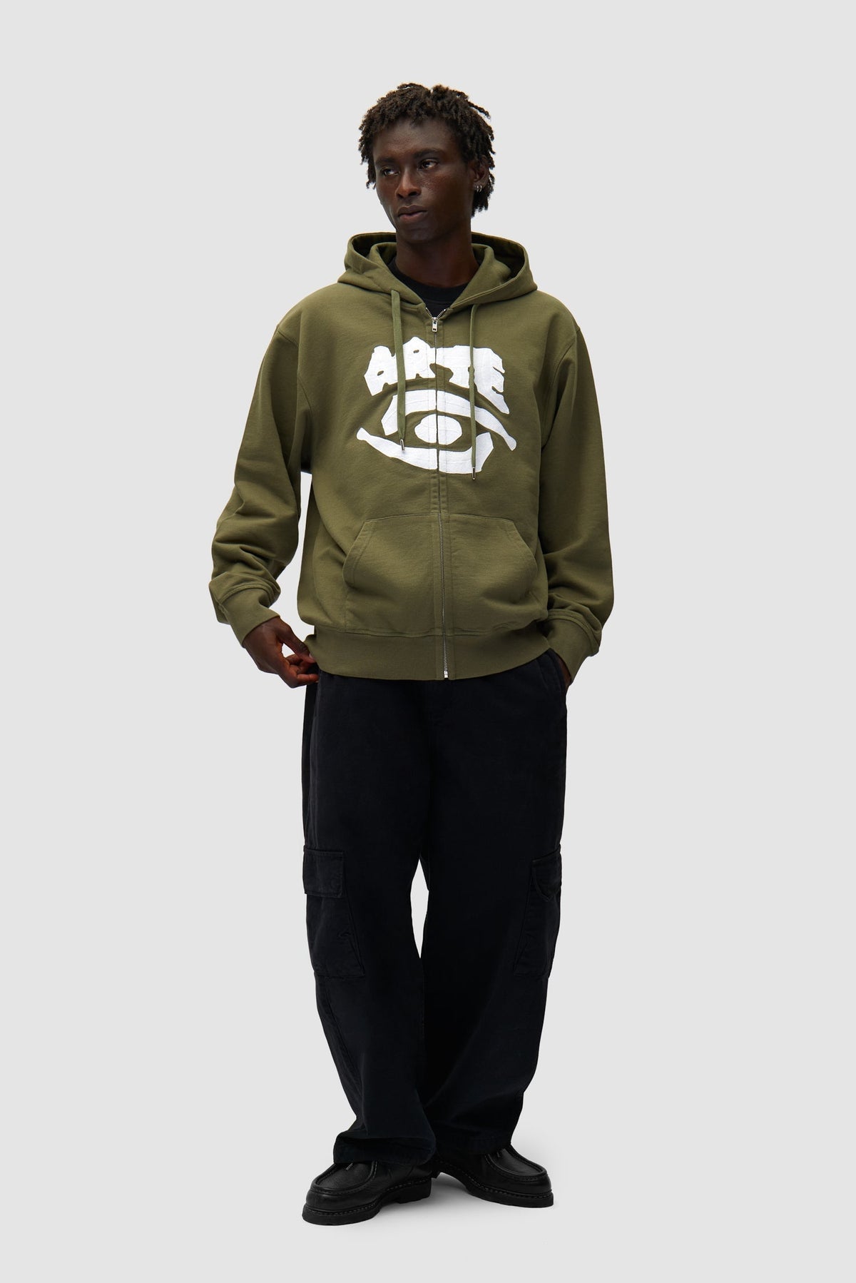 Sweat à capuche zippé Eye - Vert