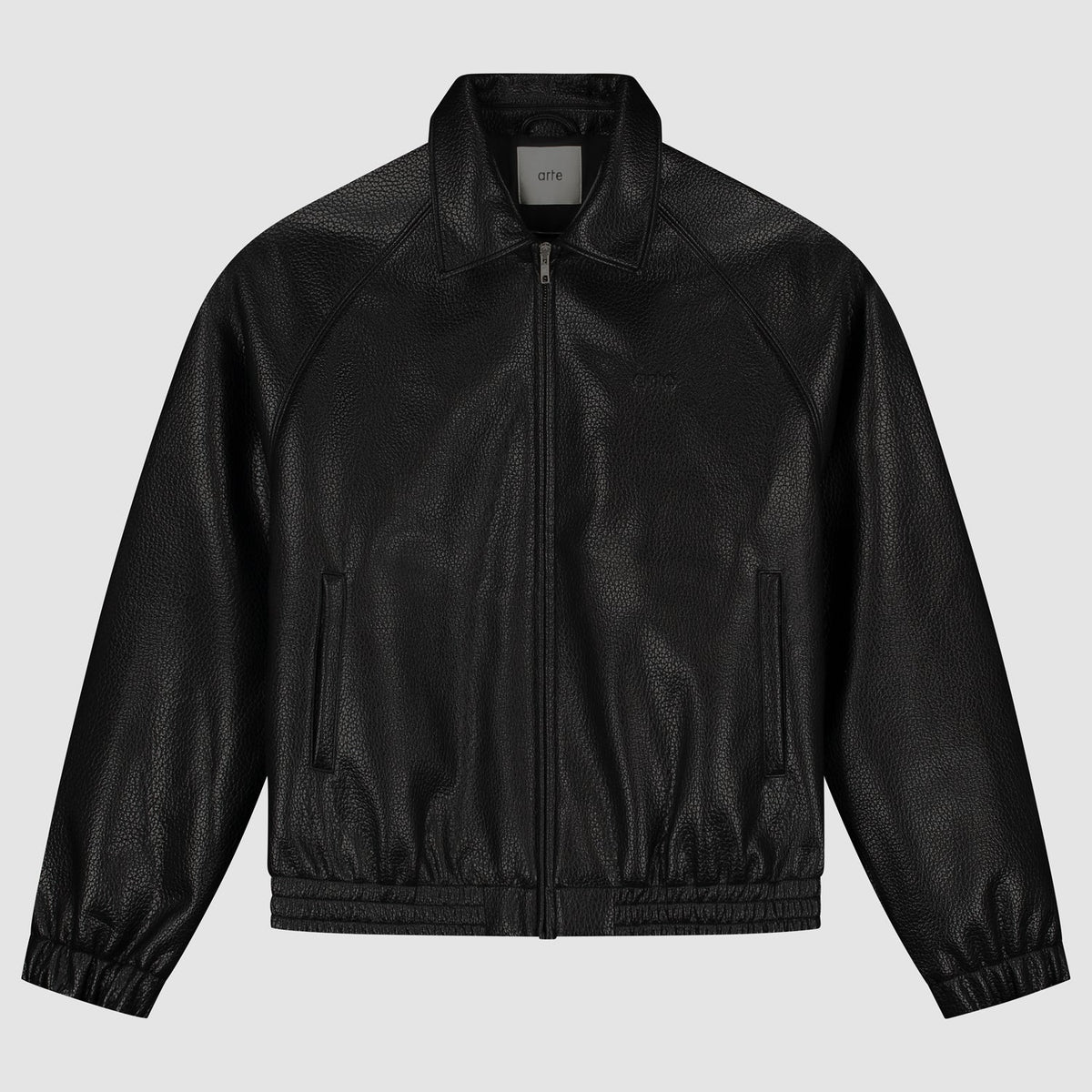 Veste en cuir basique - Noir