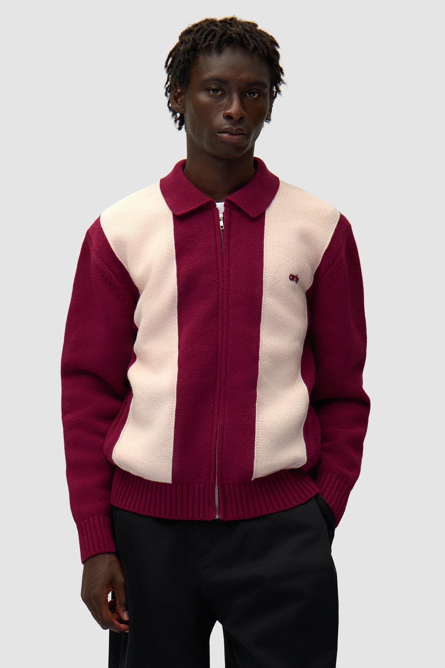 Cardigan - Bordeaux/Crème