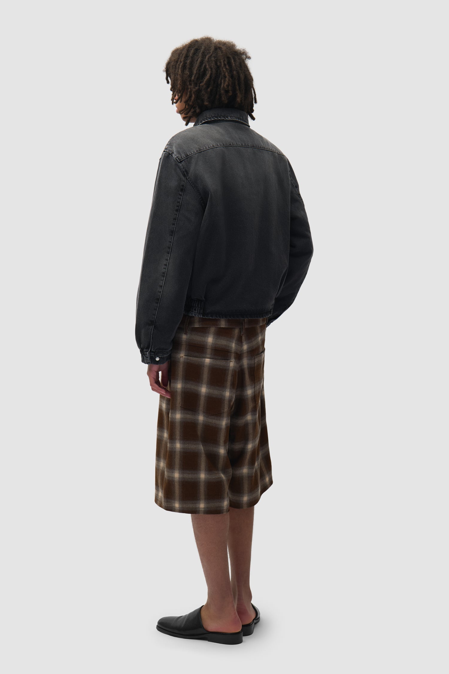 Veste classique en denim délavé - Noir