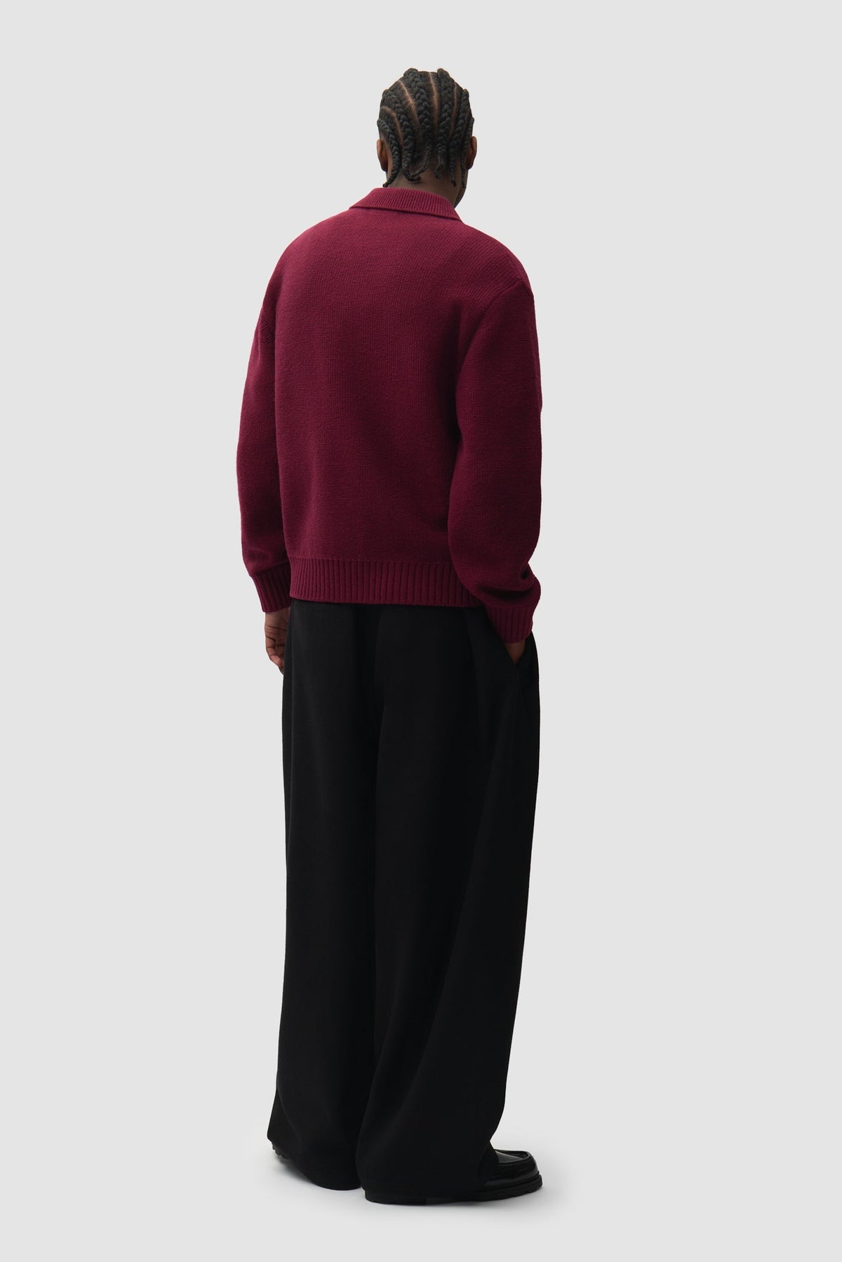 Cardigan zippé à motif pochoir - Bordeaux