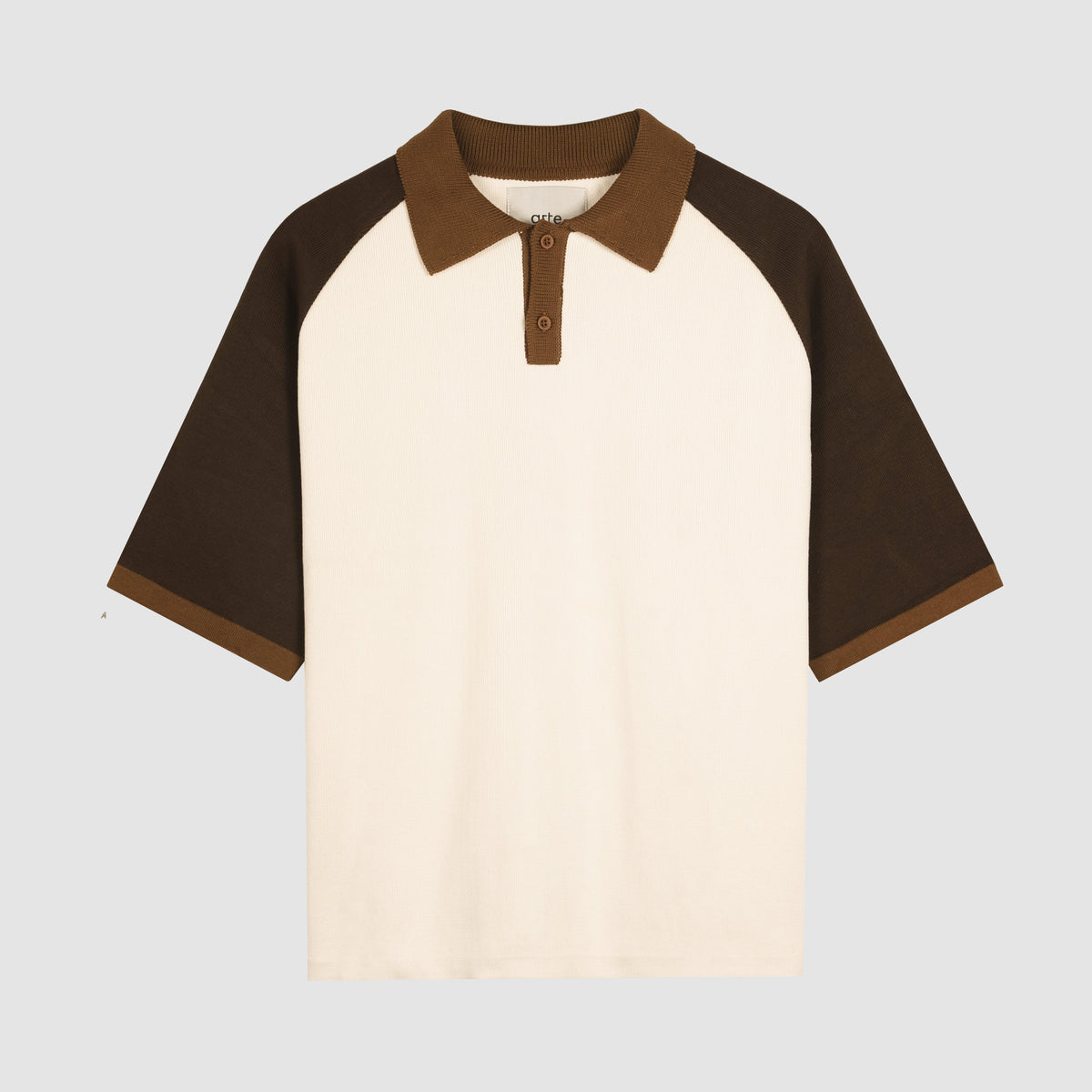 Polo en maille - Marron/Crème