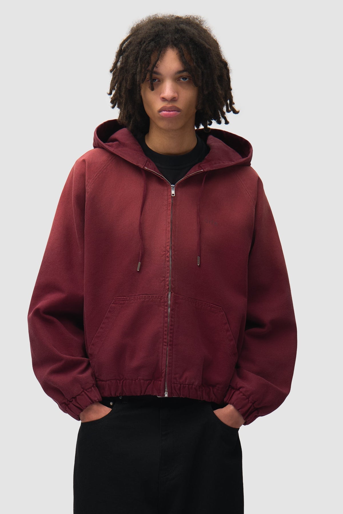 Veste à capuche en toile Sunfade - Rouge