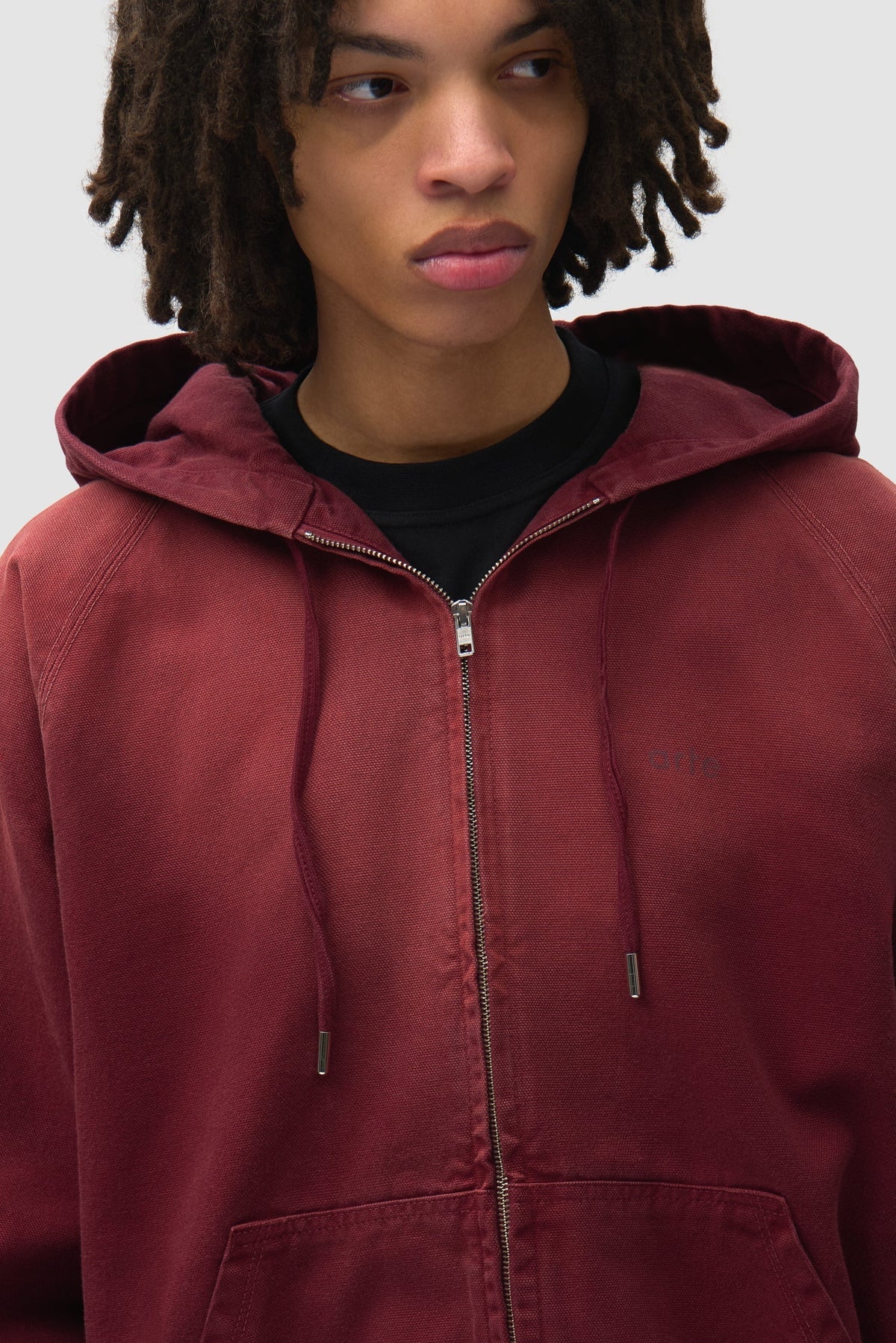 Veste à capuche en toile Sunfade - Rouge