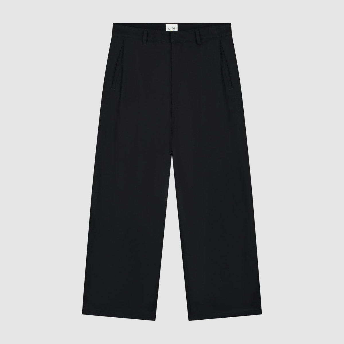Pantalon de galerie plissé en laine - Noir