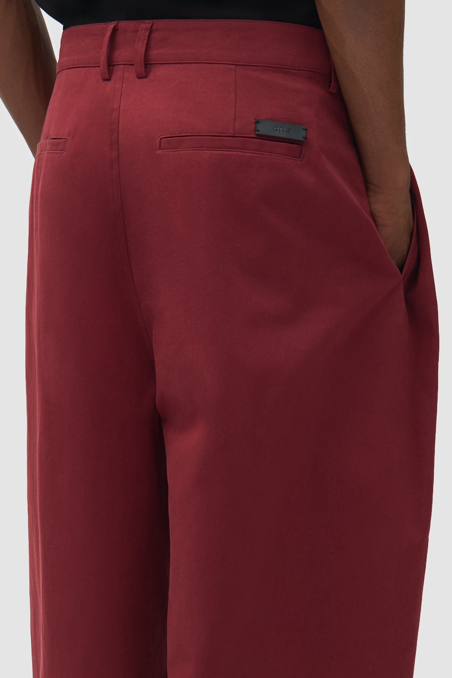 Pantalon de galerie à plis - Bordeaux