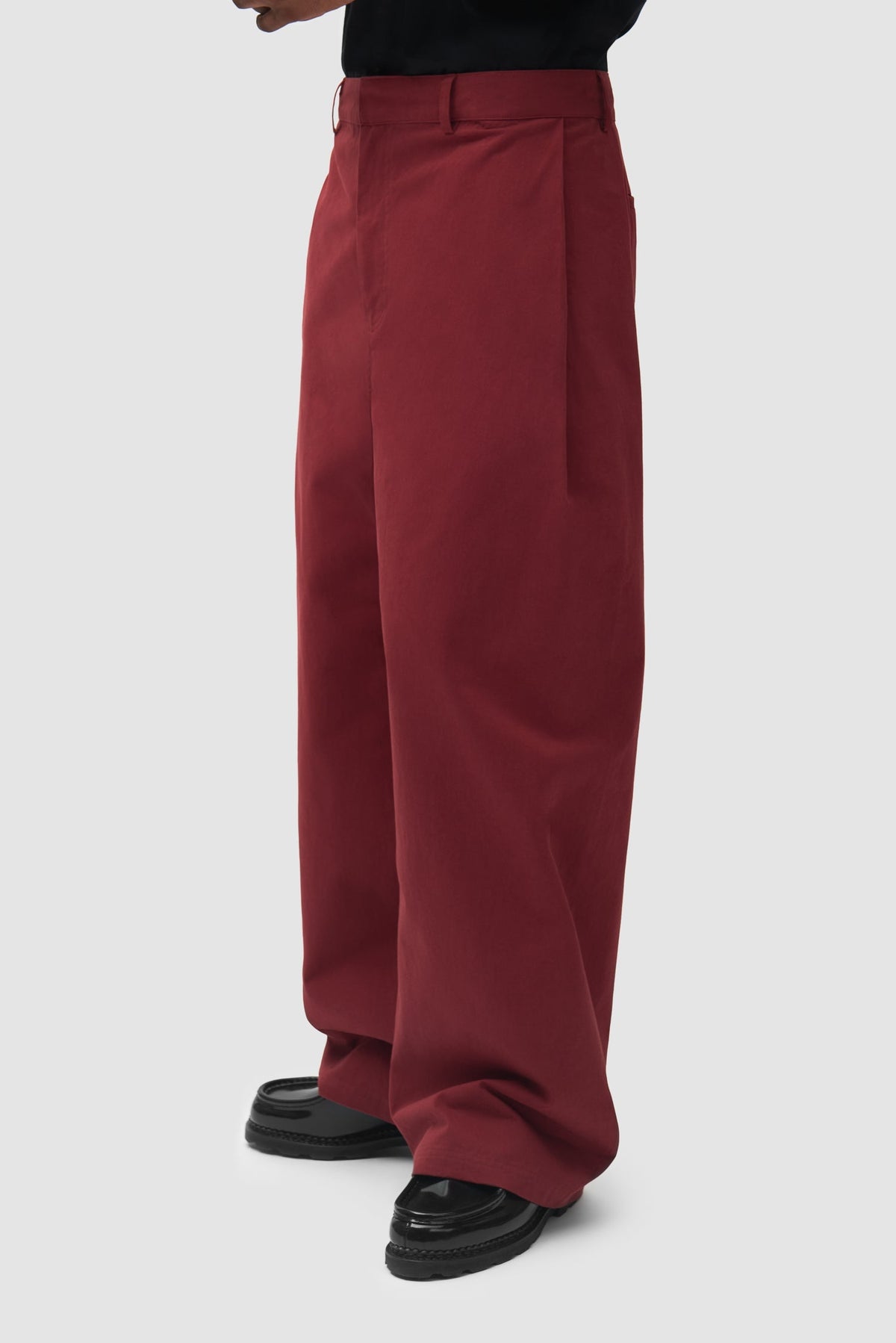 Pantalon de galerie à plis - Bordeaux