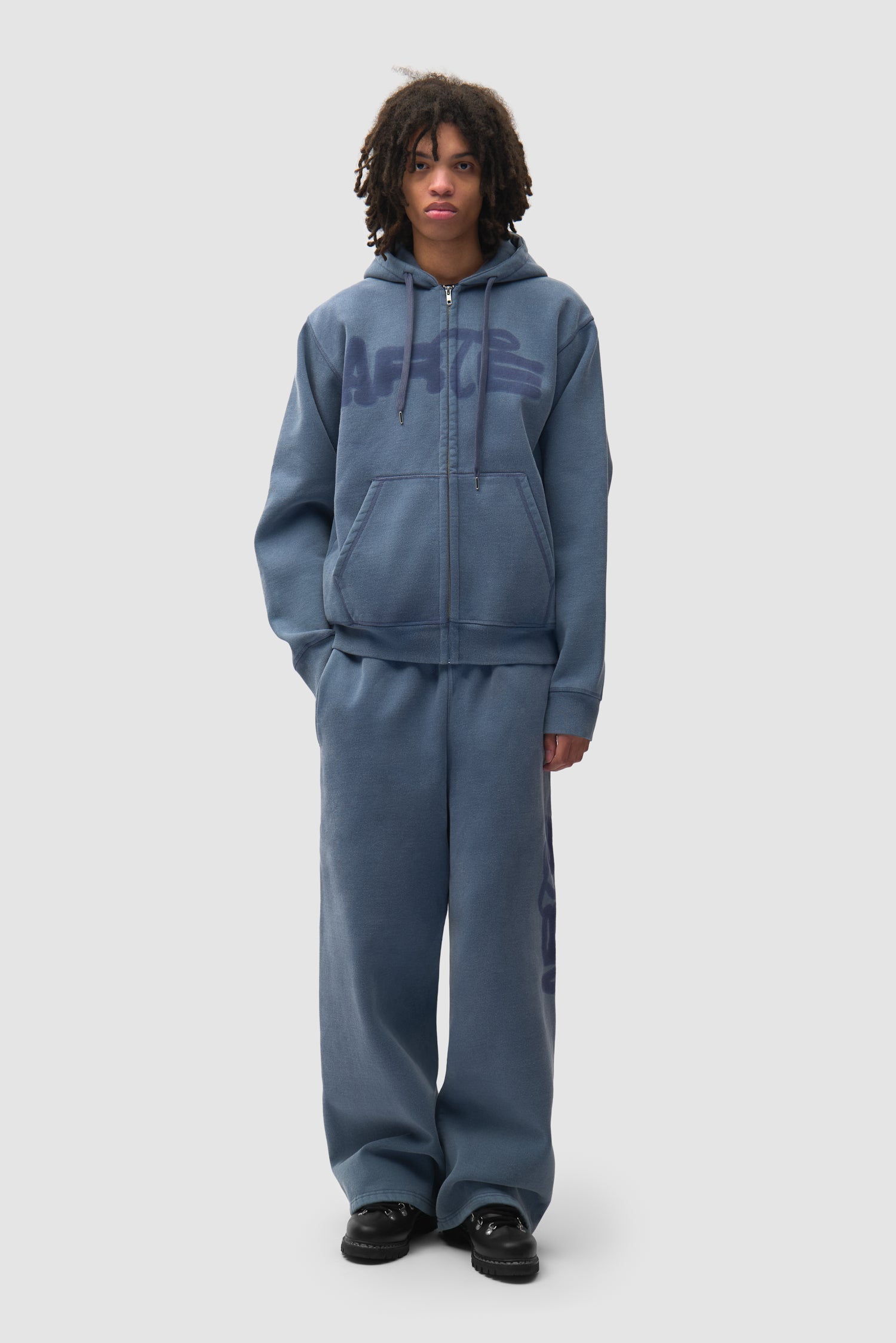 Sweat à capuche zippé « Stencil Sunfade » - Bleu marine