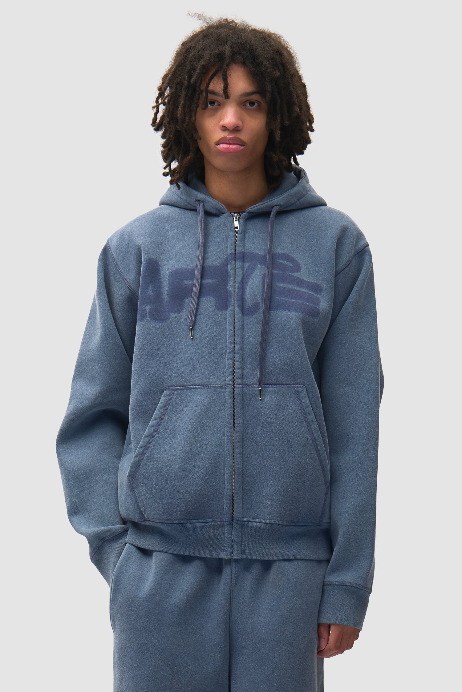 Sweat à capuche zippé « Stencil Sunfade » - Bleu marine