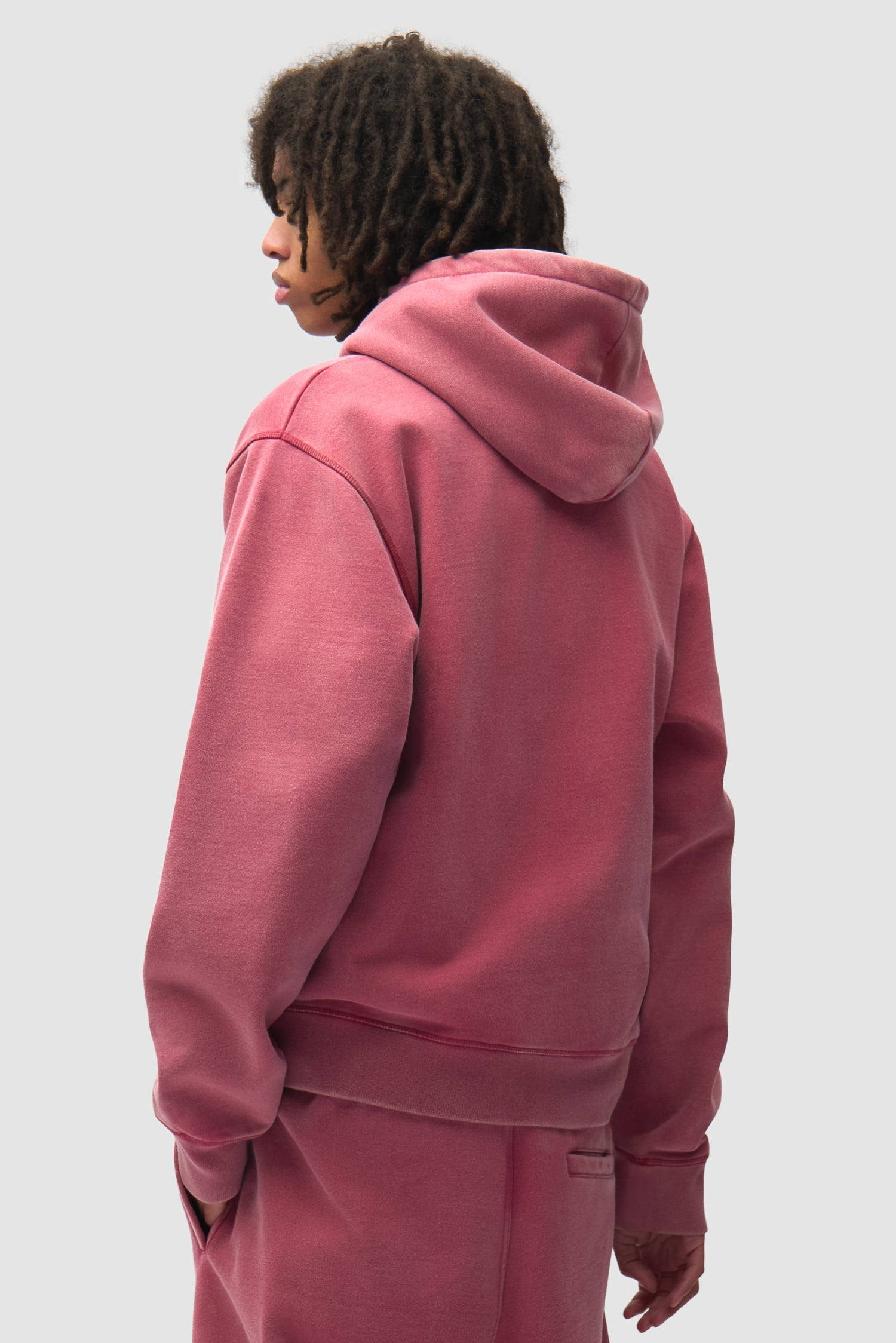 Sweat à capuche zippé « Stencil Sunfade » - Rouge
