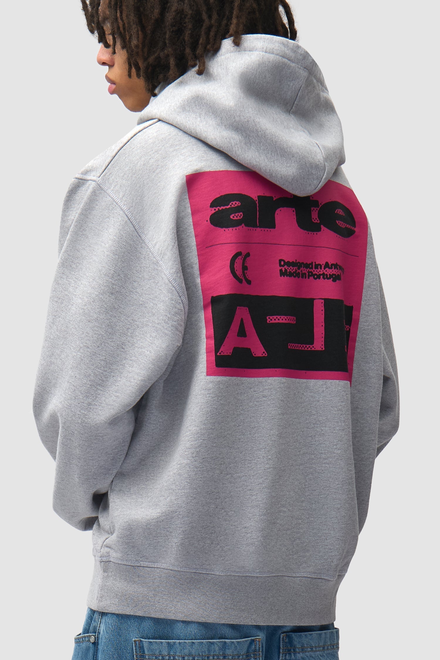 Sweat à capuche « Pink Serial » - Gris