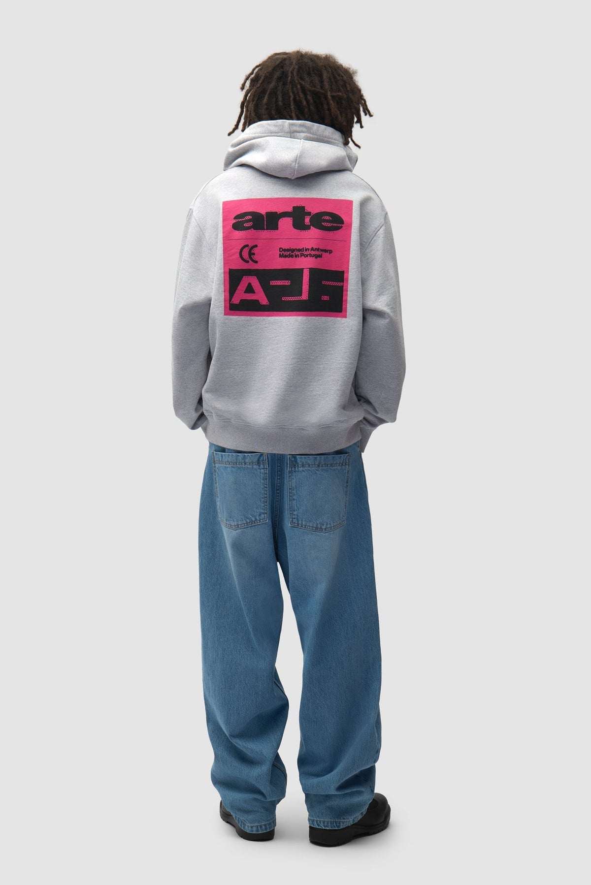 Sweat à capuche « Pink Serial » - Gris