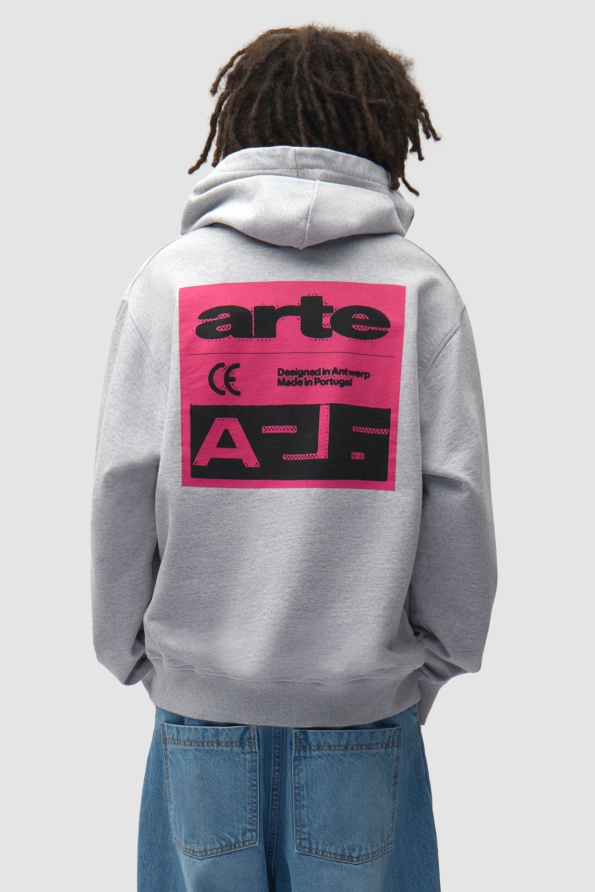 Sweat à capuche « Pink Serial » - Gris