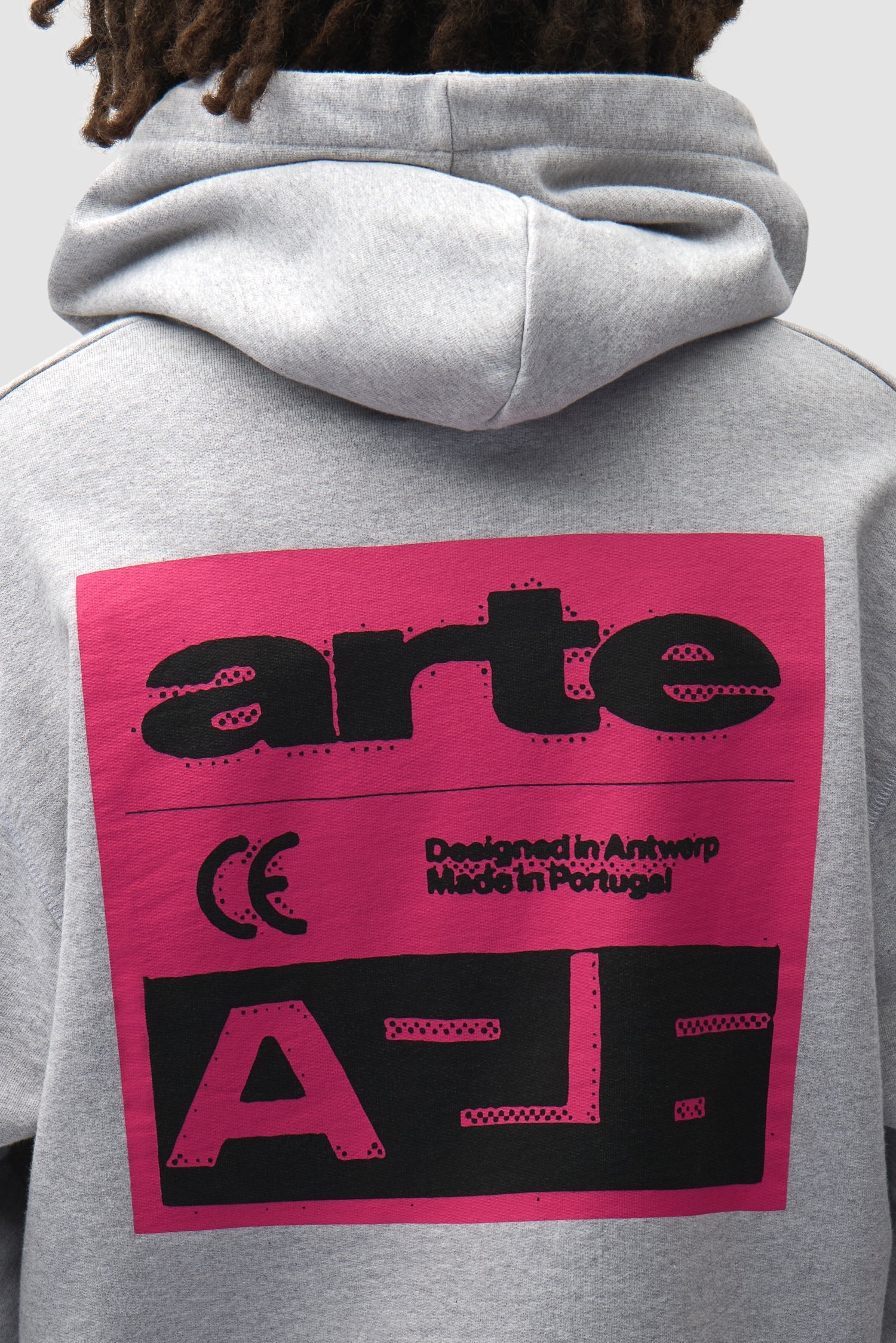 Sweat à capuche « Pink Serial » - Gris
