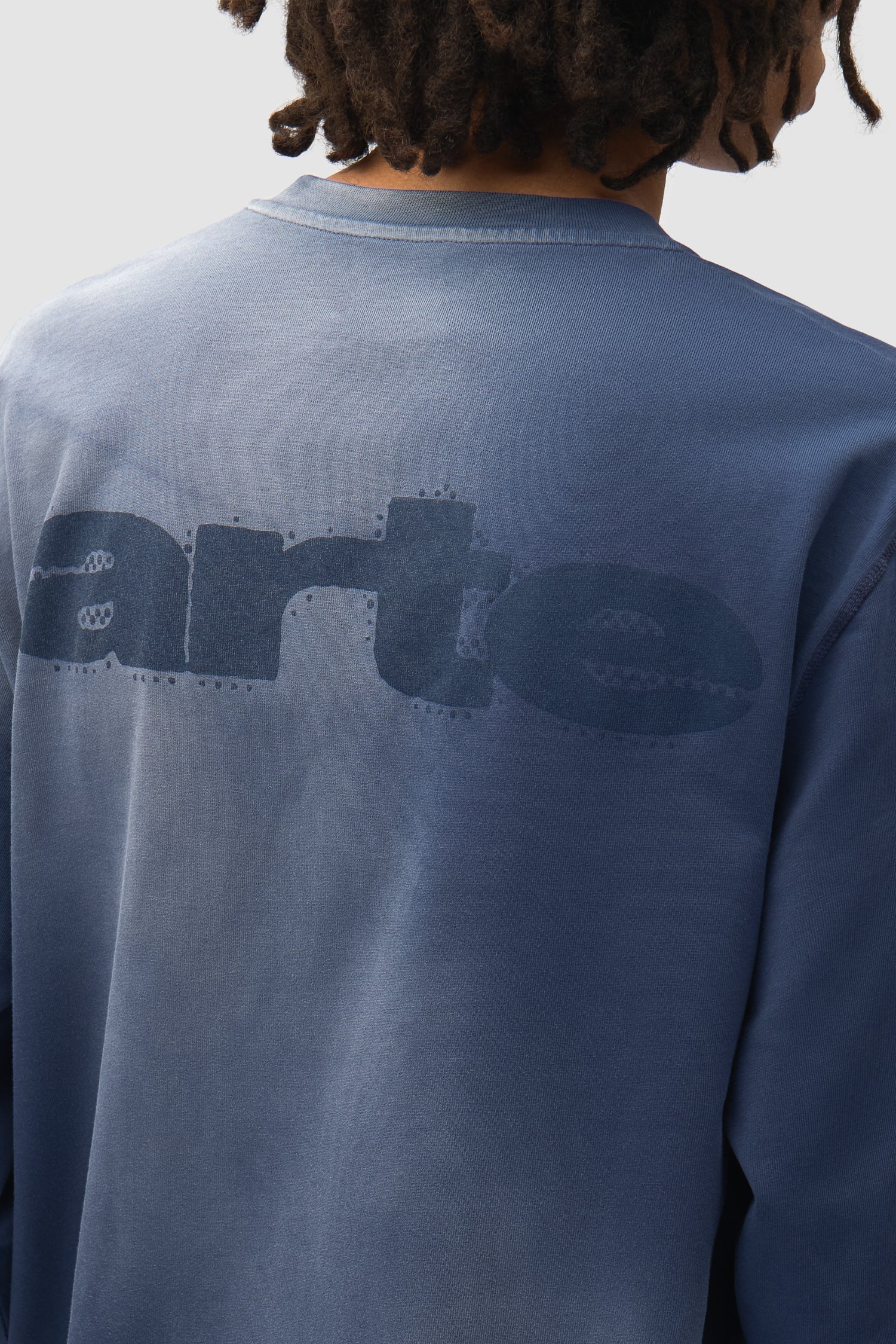 T-shirt à manches longues Stencil Sunfade - Bleu marine