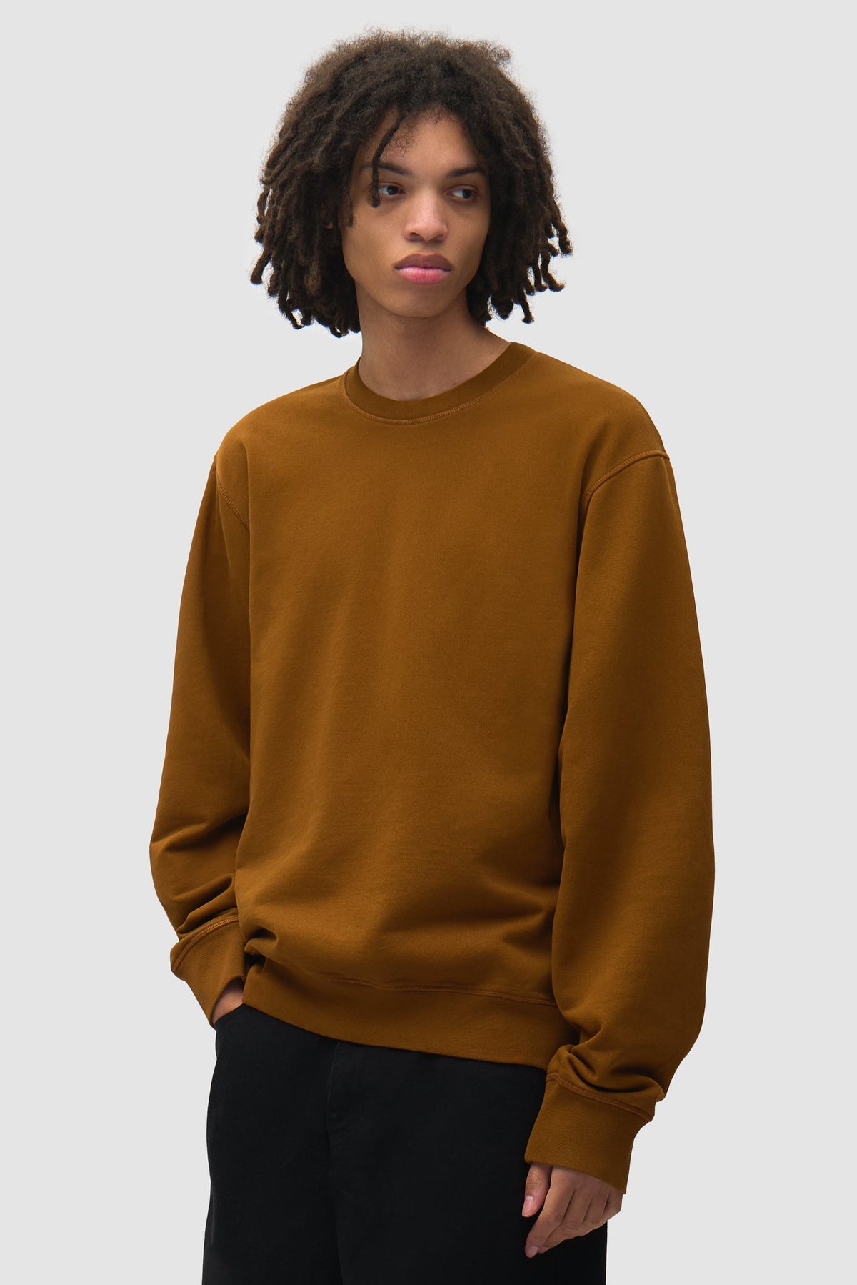 Pull à col rond Tricolor - Marron