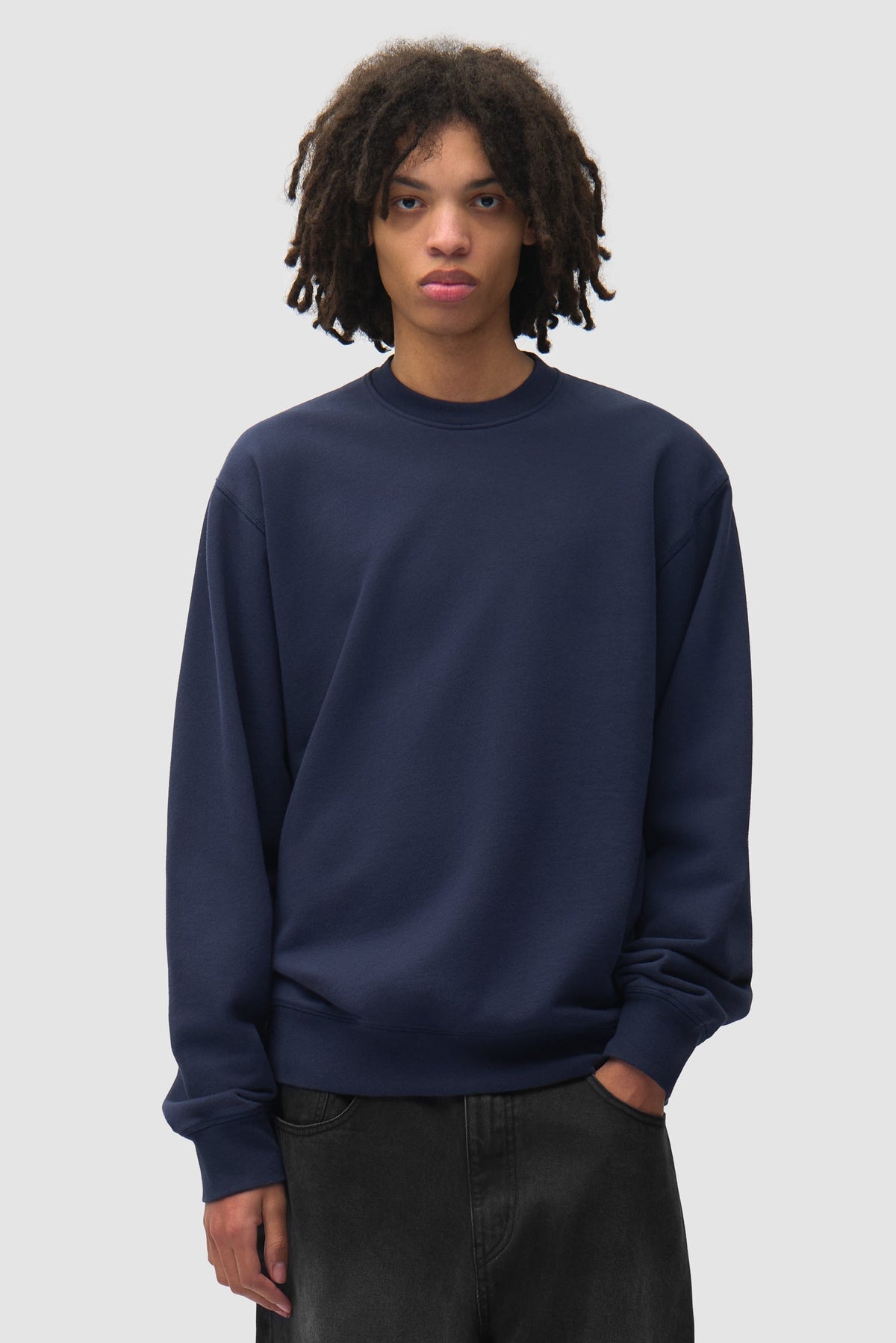 Pull à col rond City - Bleu marine
