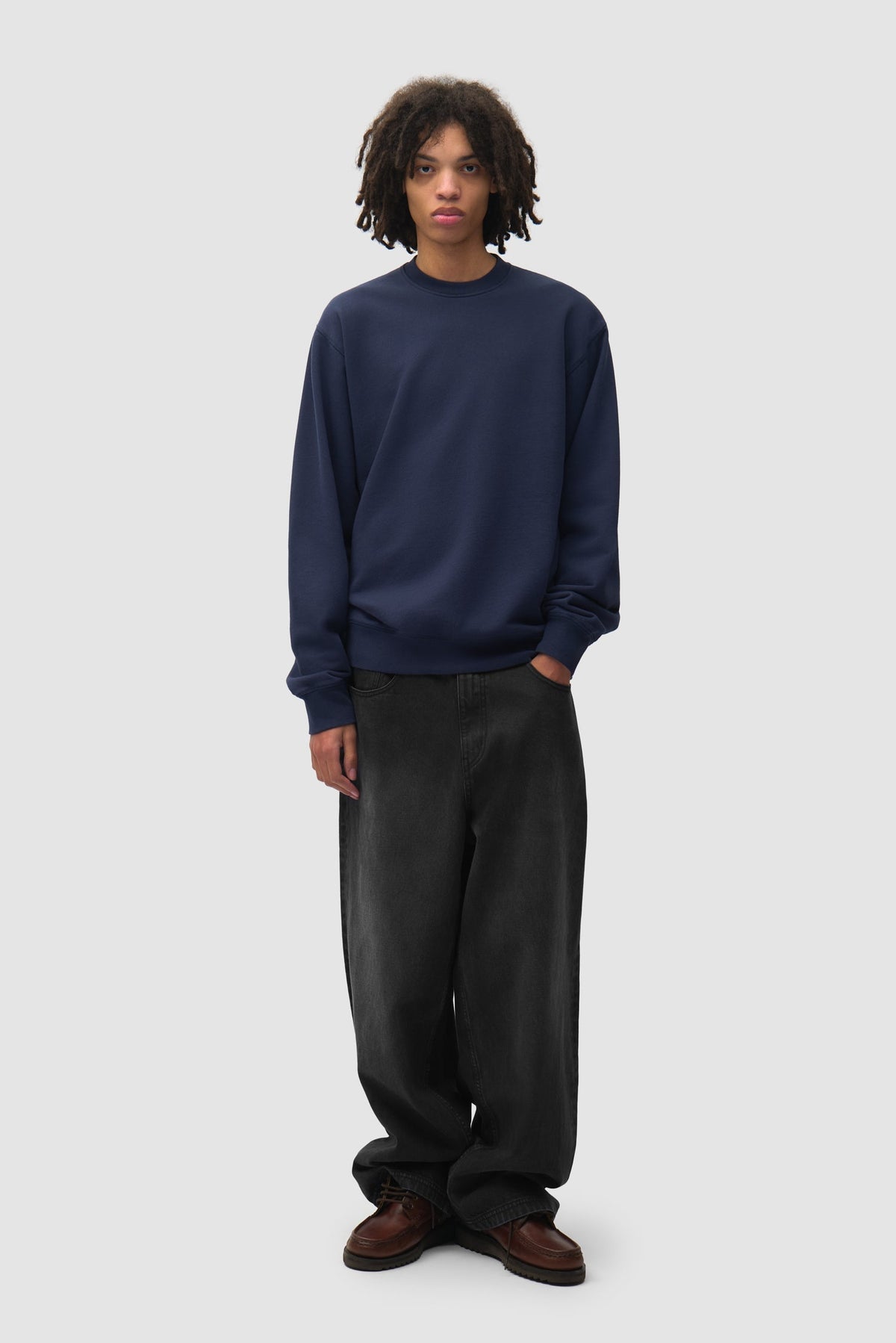 Pull à col rond City - Bleu marine