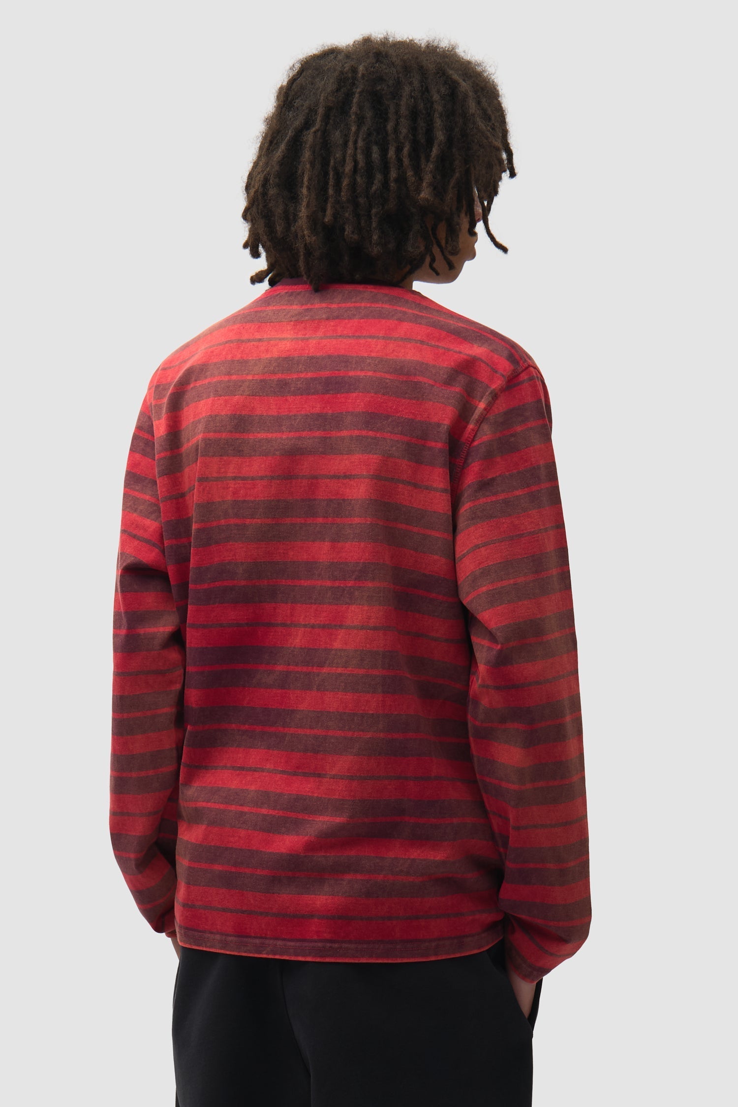 T-shirt à manches longues rayé Sunfade - Rouge/Bordeaux