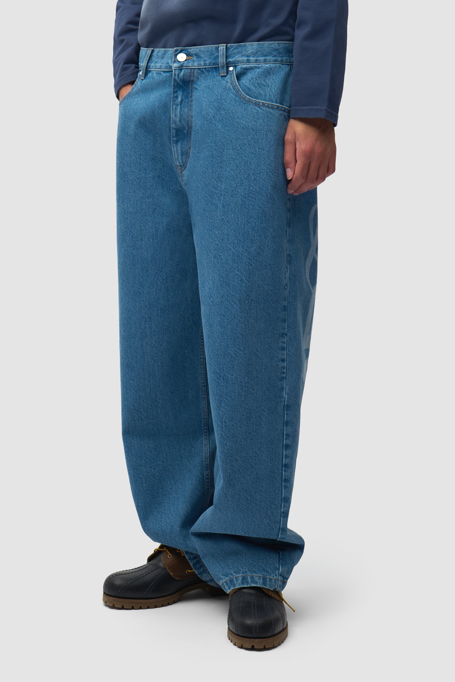 Pantalon en jean à motifs au pochoir - Denim Bleach