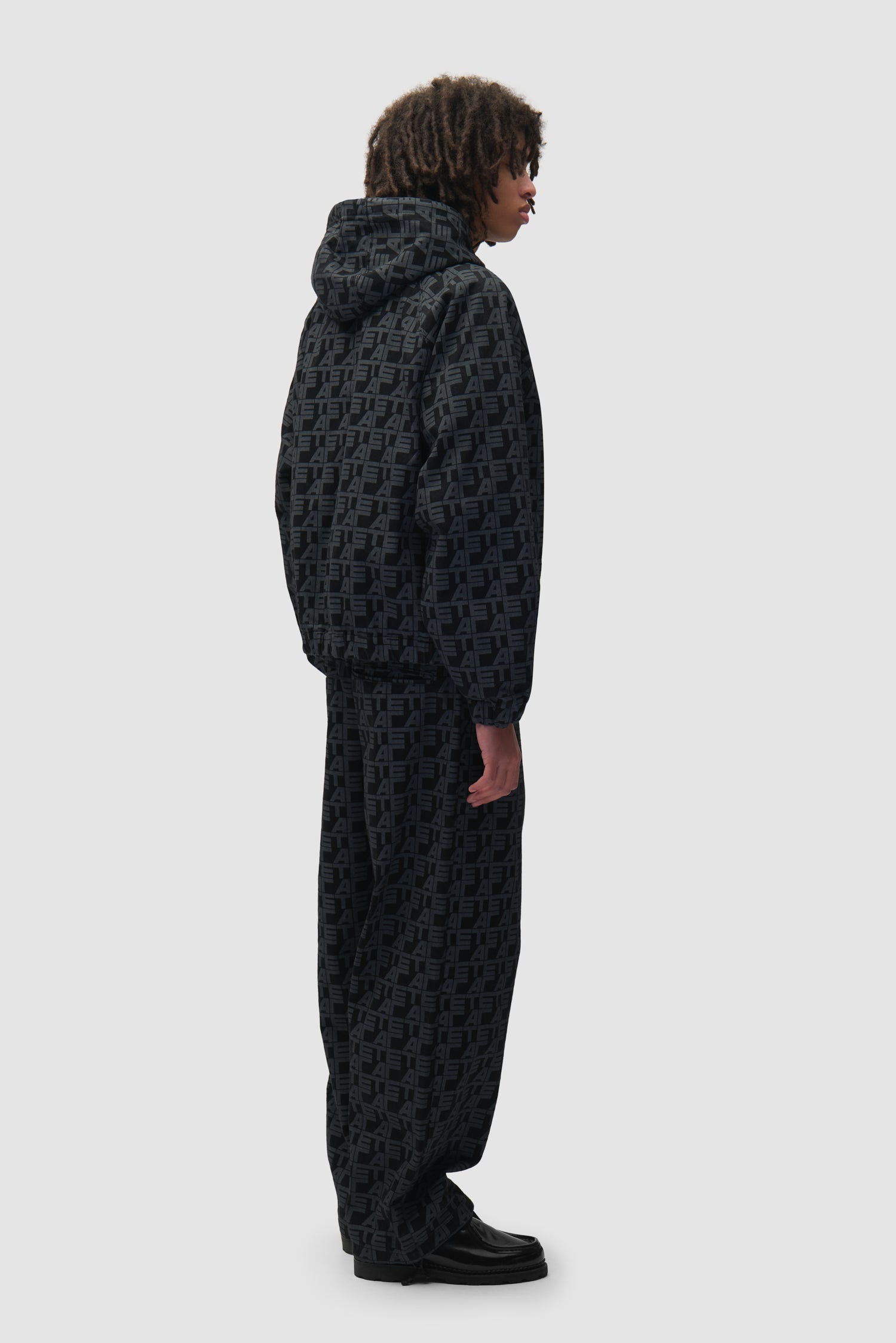 Veste en jean à carreaux sur toute la surface - Jean noir