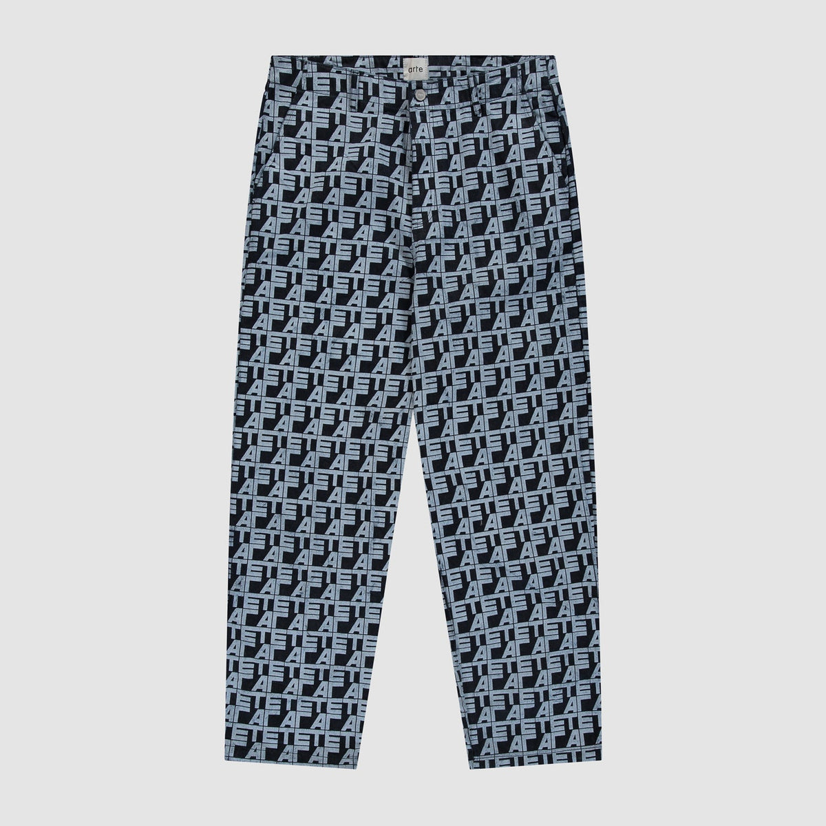 Pantalon à carreaux sur toute la surface - Denim