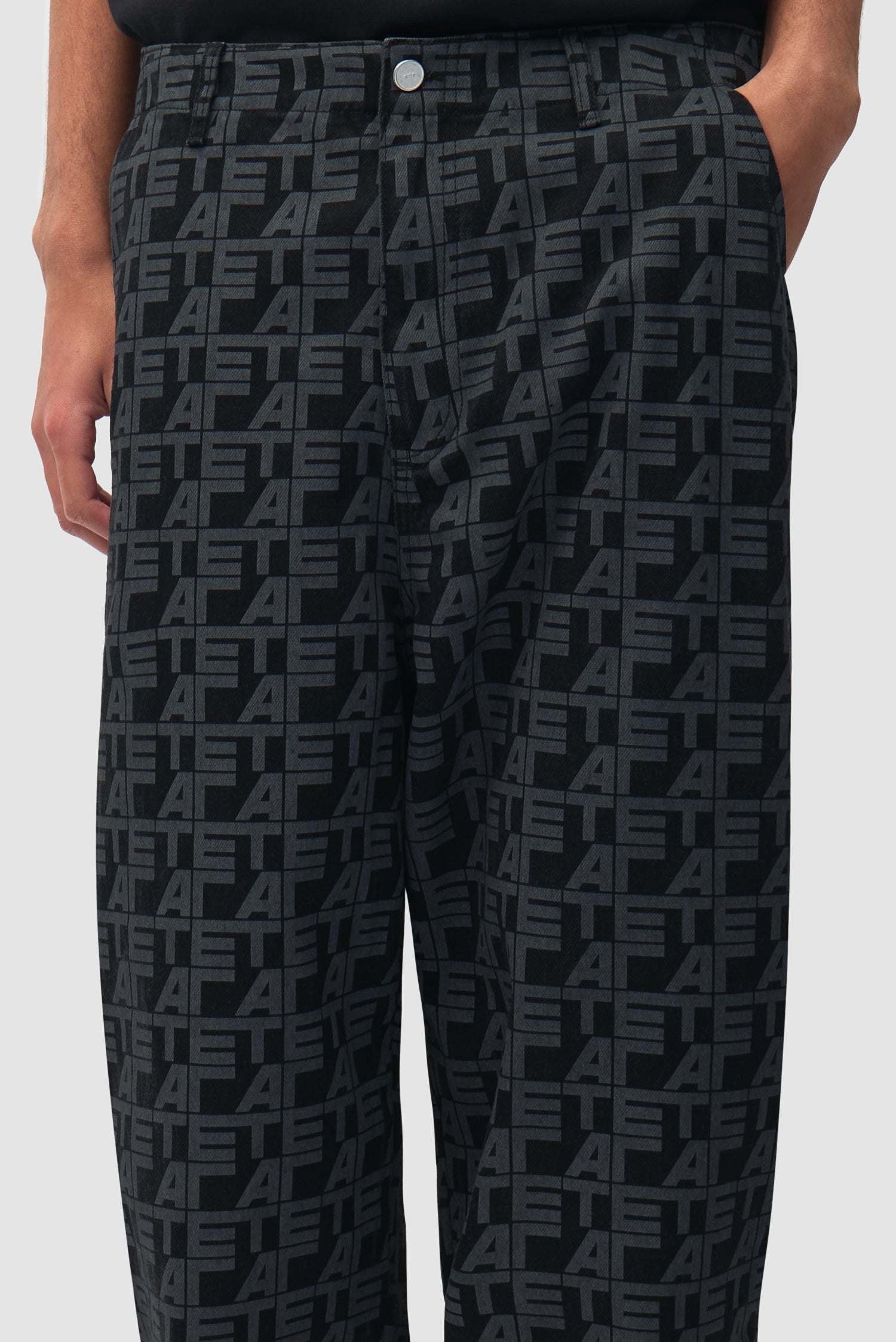Pantalon à carreaux sur toute la surface - Denim noir
