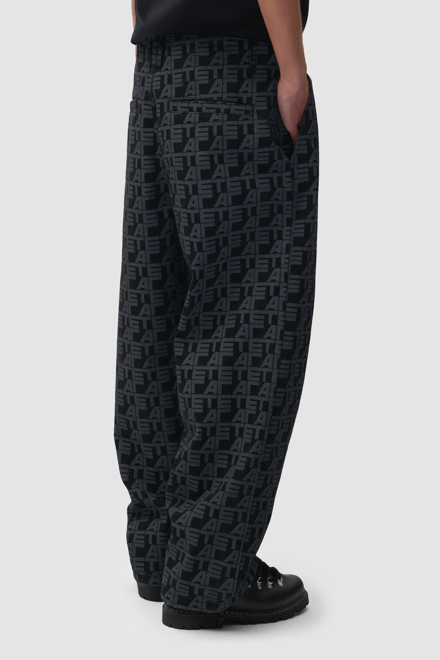 Pantalon à carreaux sur toute la surface - Denim noir