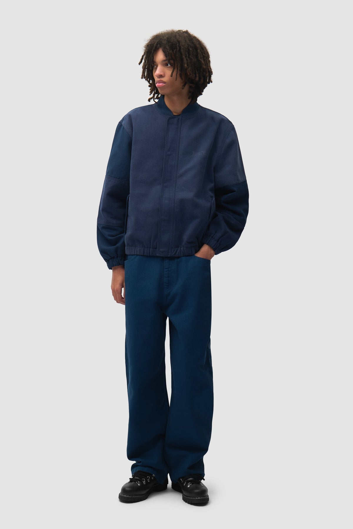 Blouson aviateur en toile - Bleu marine